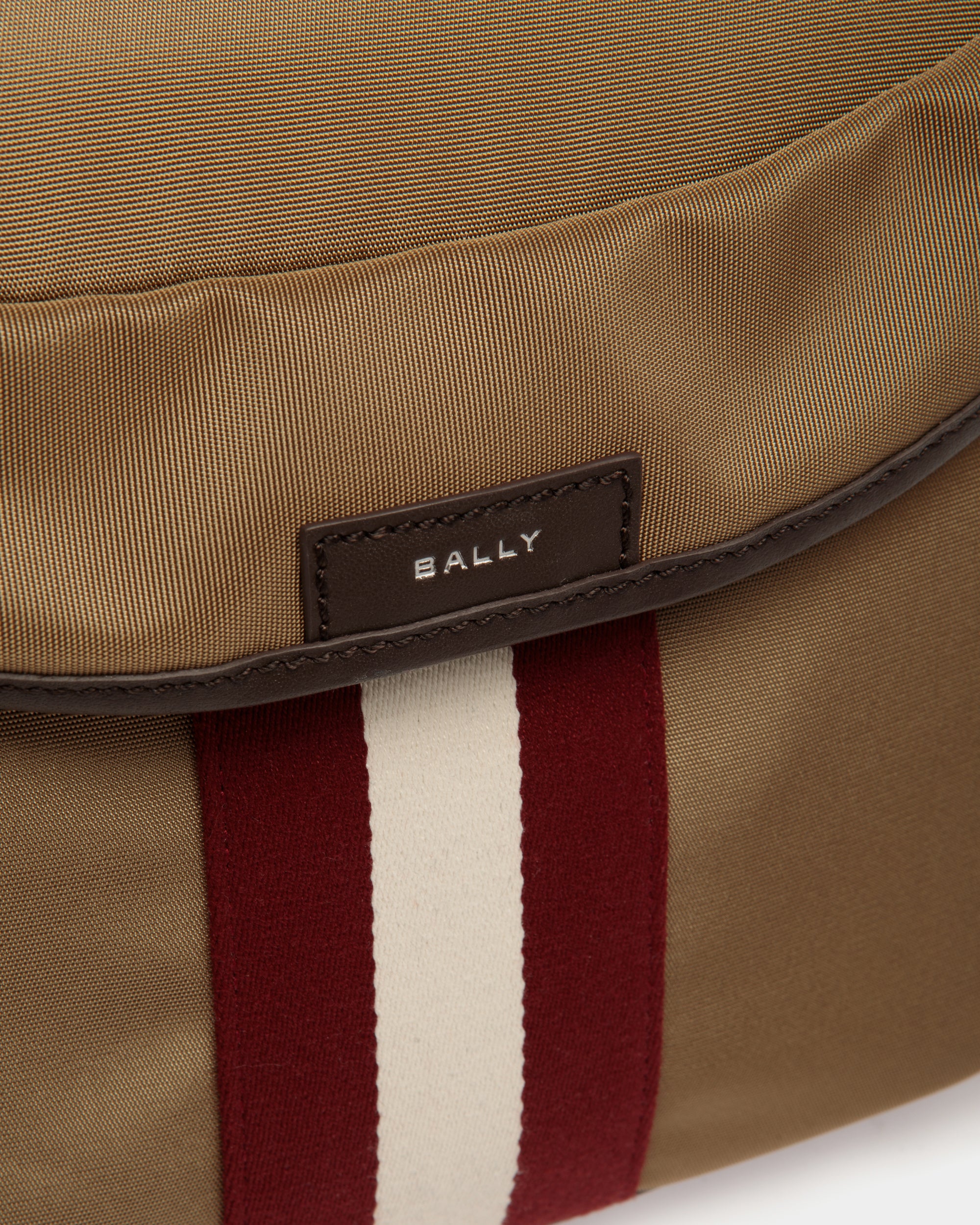 Code Crossbody Bag in Camel Nylon - Men's - Bally - 06