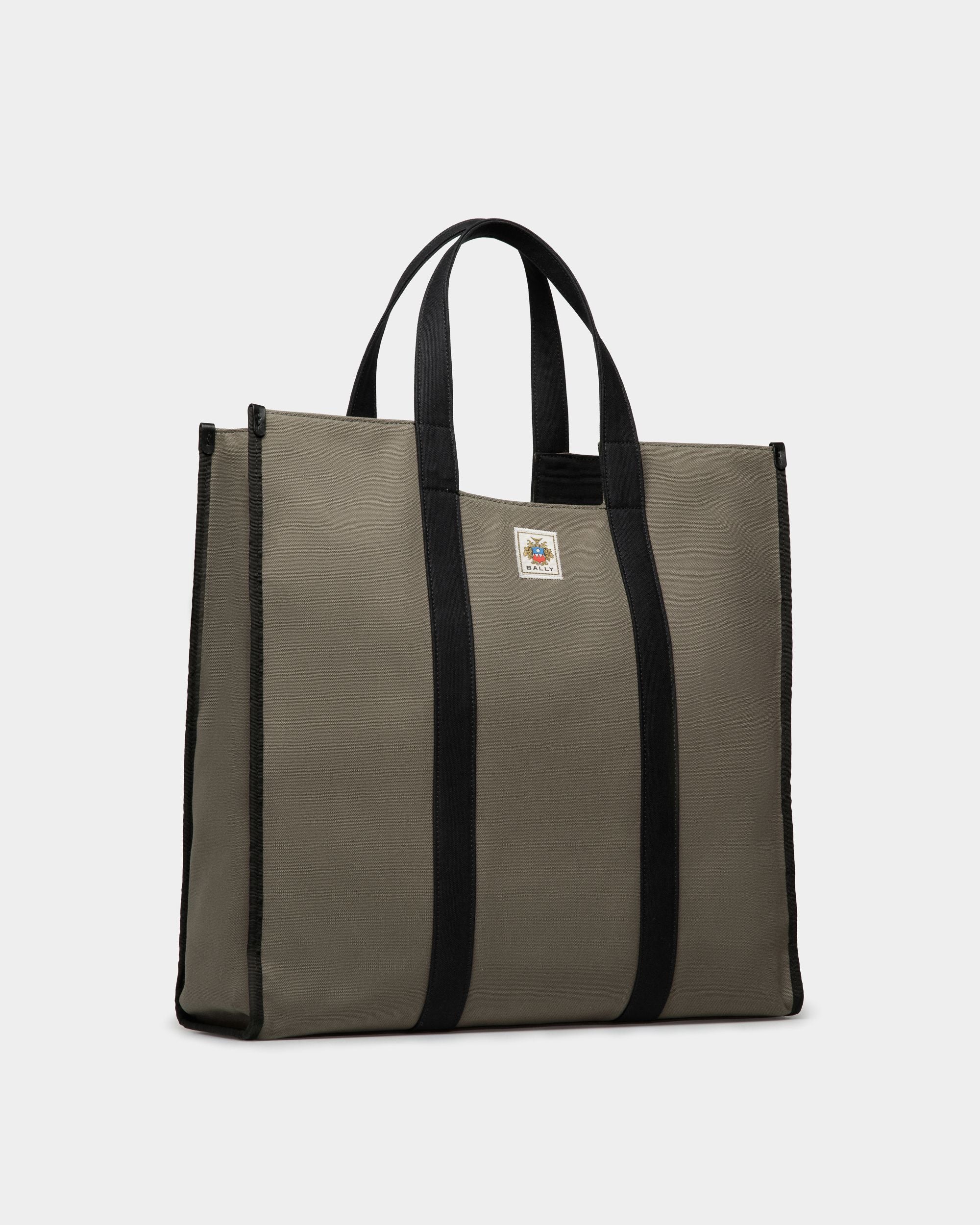 Easy Bally Tote In Military Green Cotton Canvas - Men's - Bally - 03