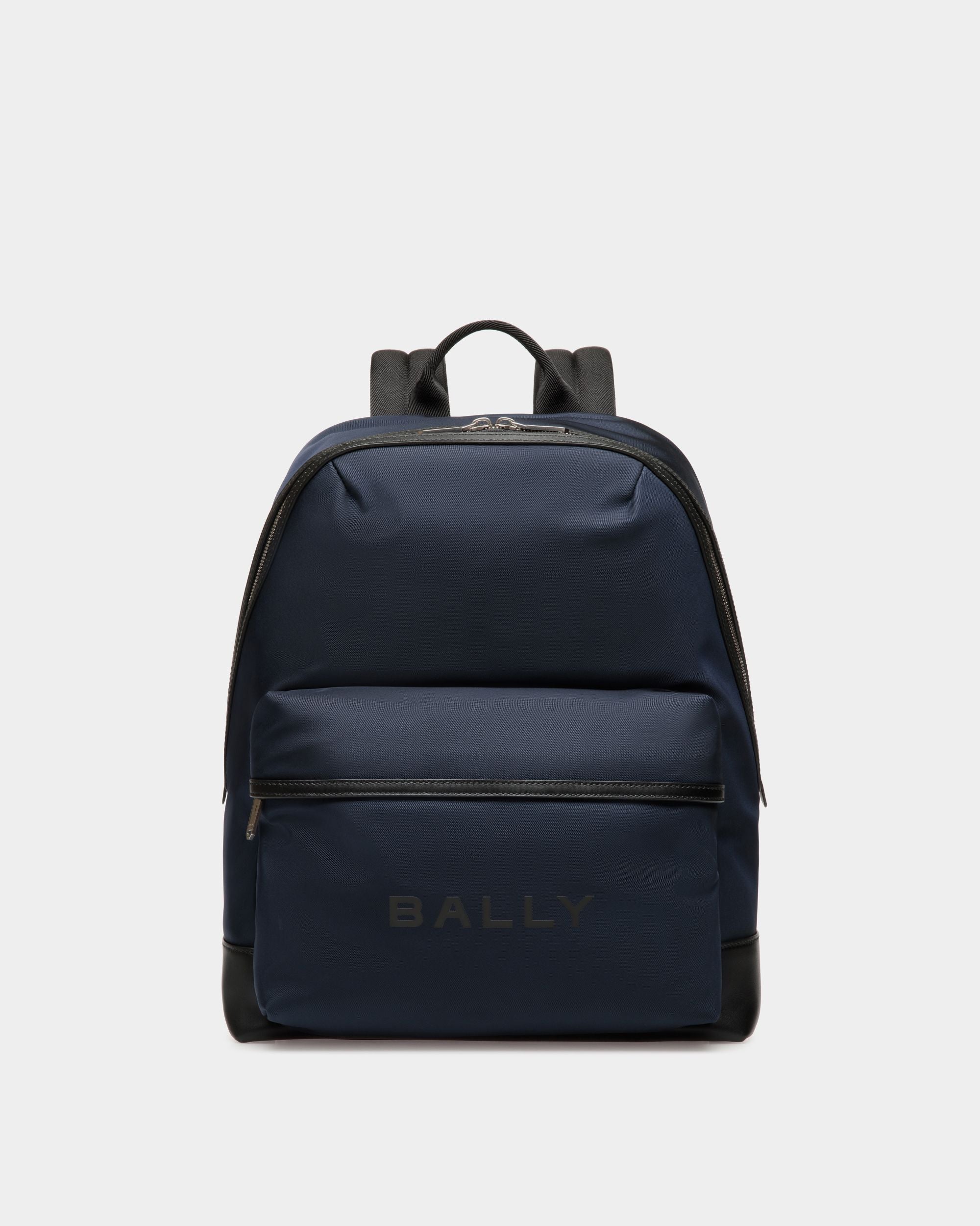 Bar Backpack in Navy Blue Nylon And Leather - Herren - Bally - 01