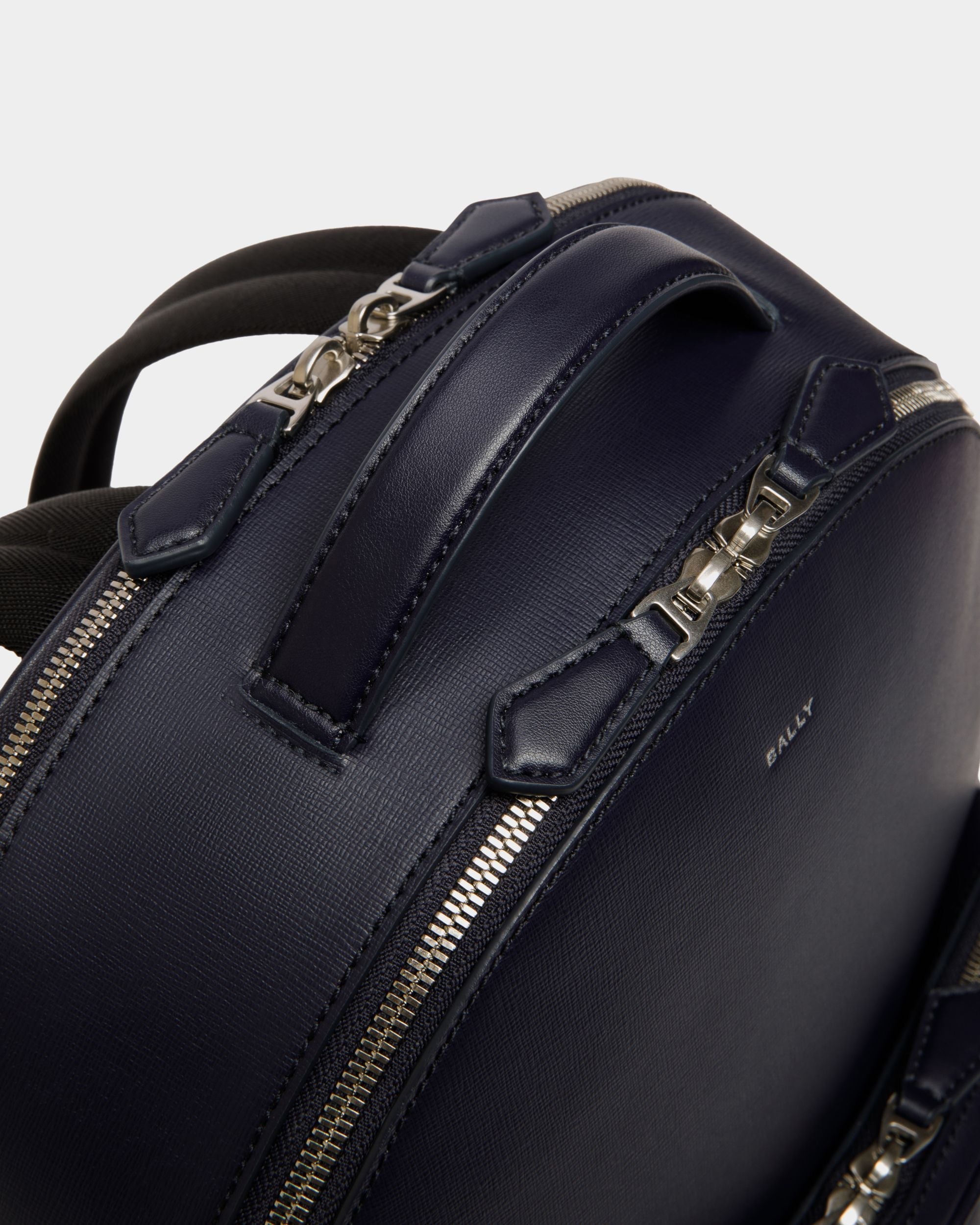 Sac À Dos Mythos En Cuir Recyclé Navy Blue - Homme - Bally - 04