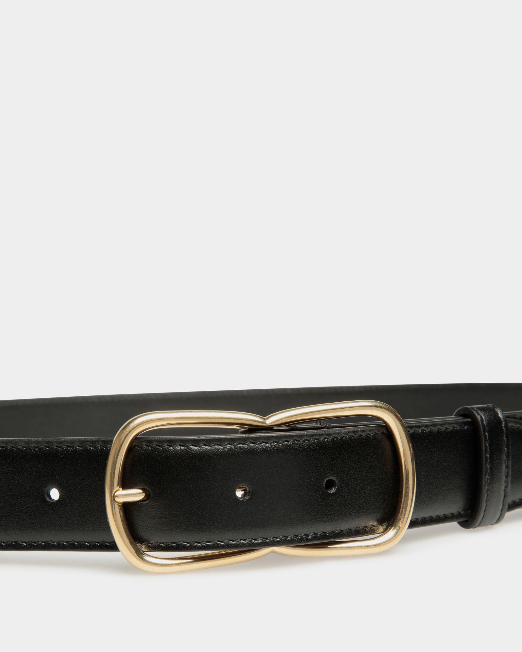 Loto 30mm Belt in Black Leather - Men's - Bally - 03