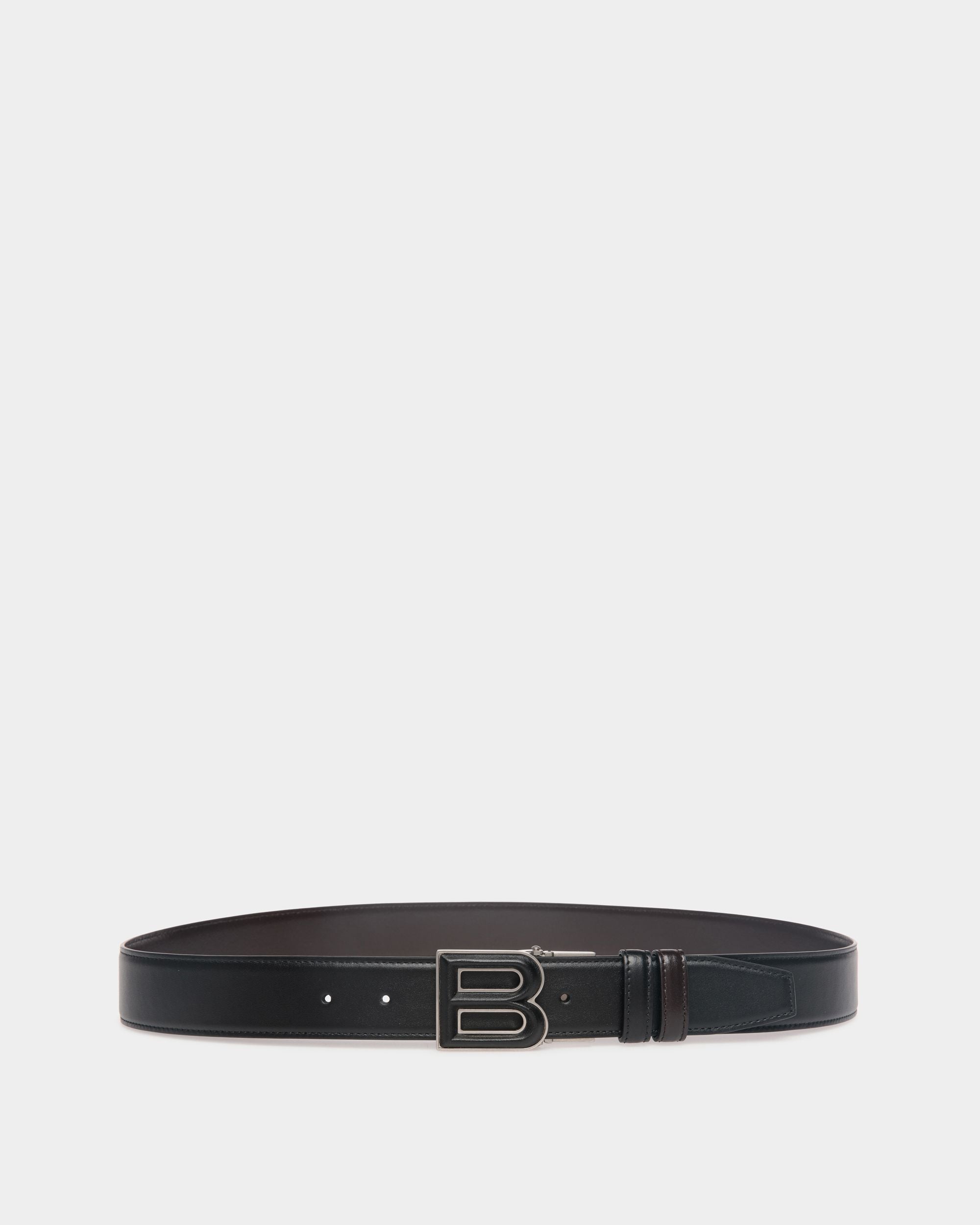 Ceinture B Bold 35 mm Réversible Et Ajustable En Cuir Noir Et Marron - Homme - Bally - 01