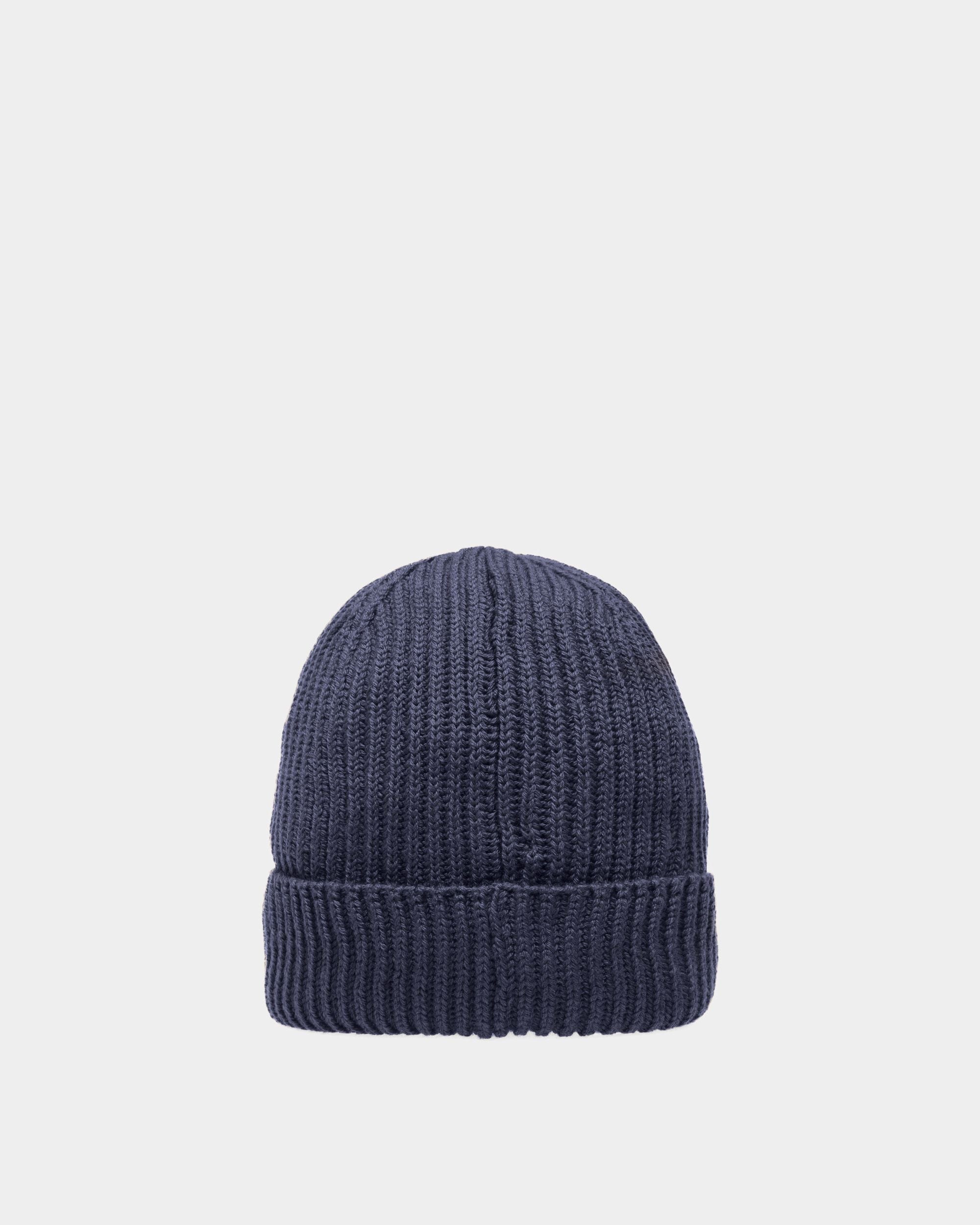 Gerippte Beanie-Mütze Aus Wolle In Mitternachtsblau - Herren - Bally - 02