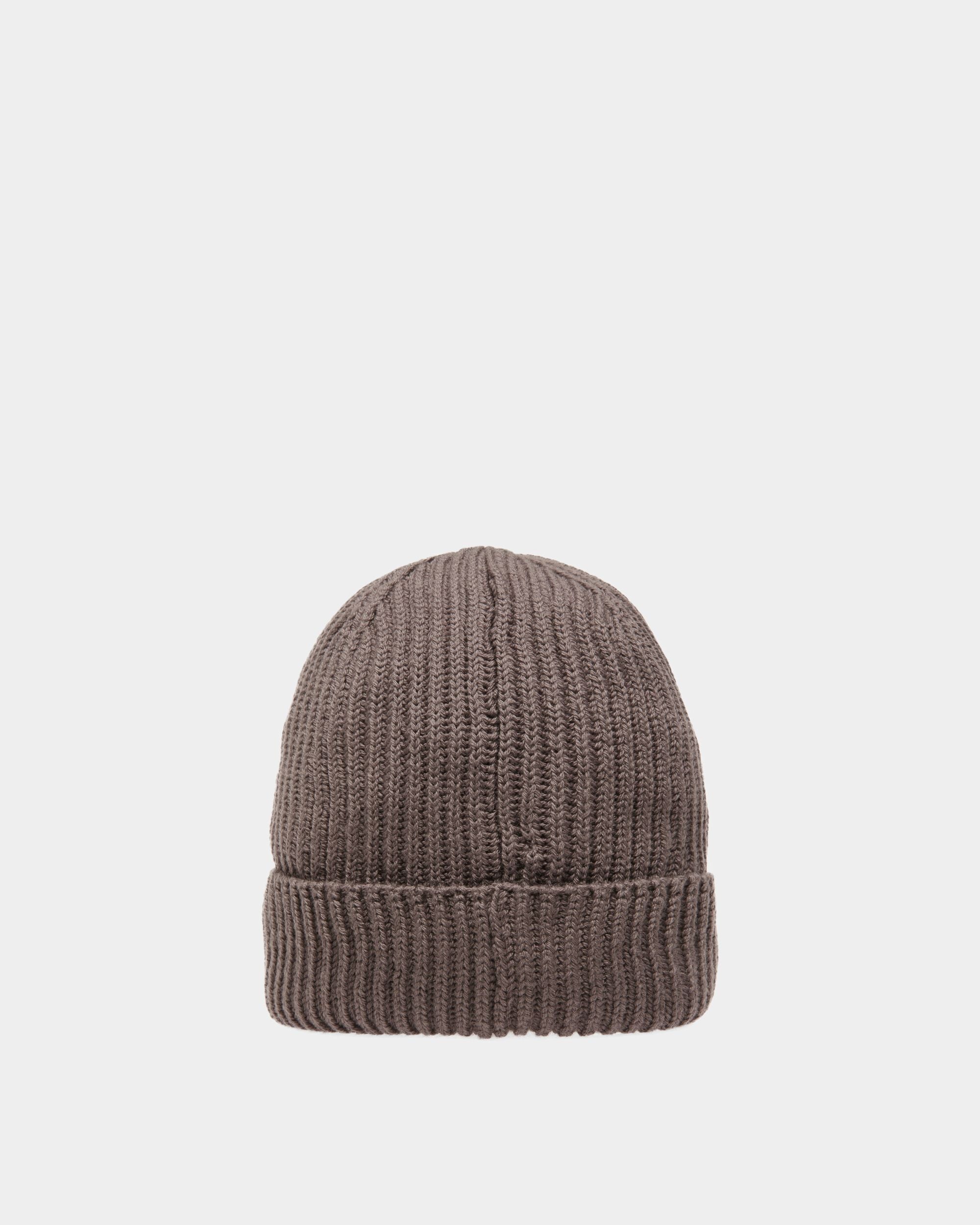 Gerippte Beanie-Mütze Aus Wolle In Dark Mineral - Herren - Bally - 02