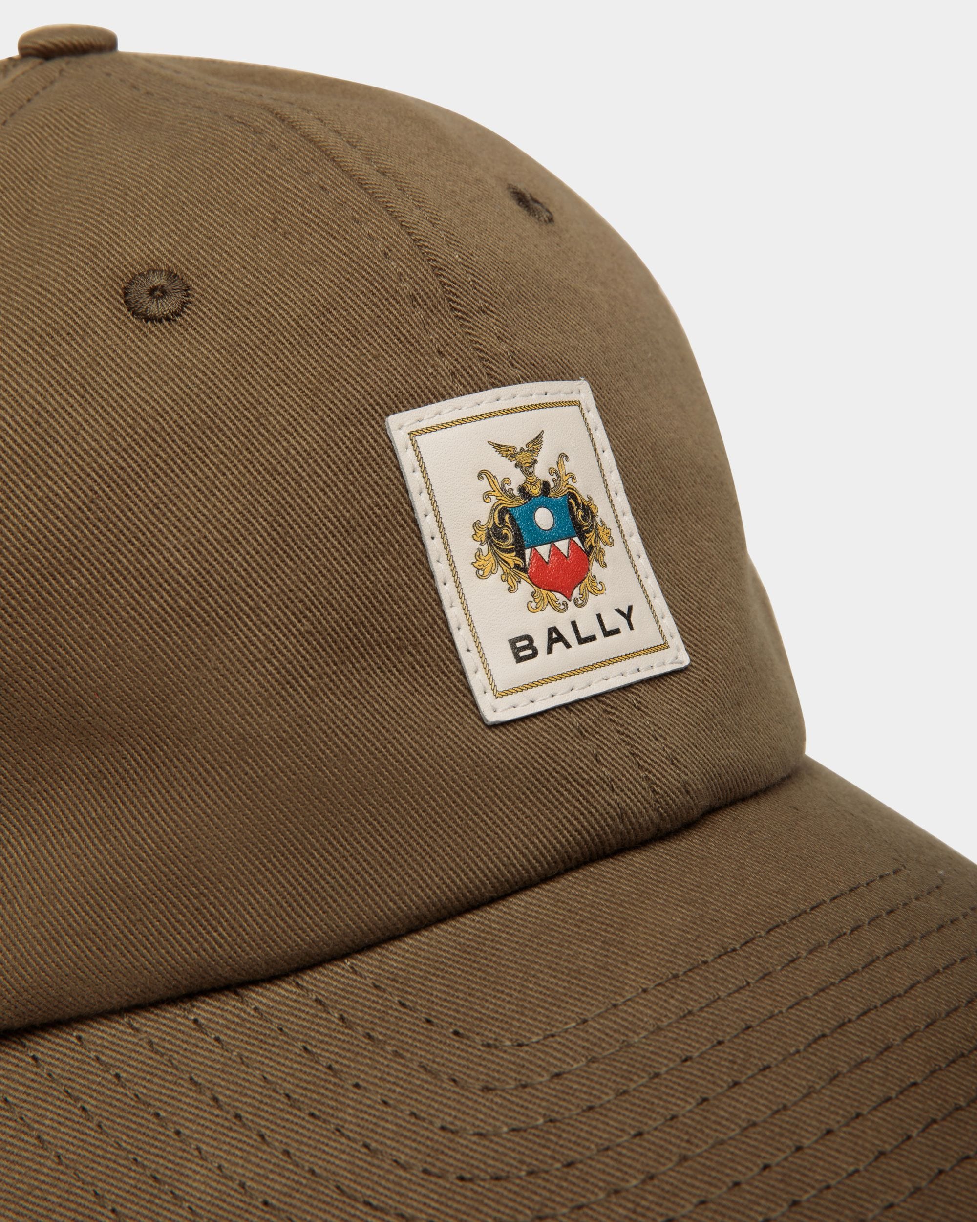 Baseball Hat With Bally Crest Label In Brown Cotton - Men's - Bally - 03