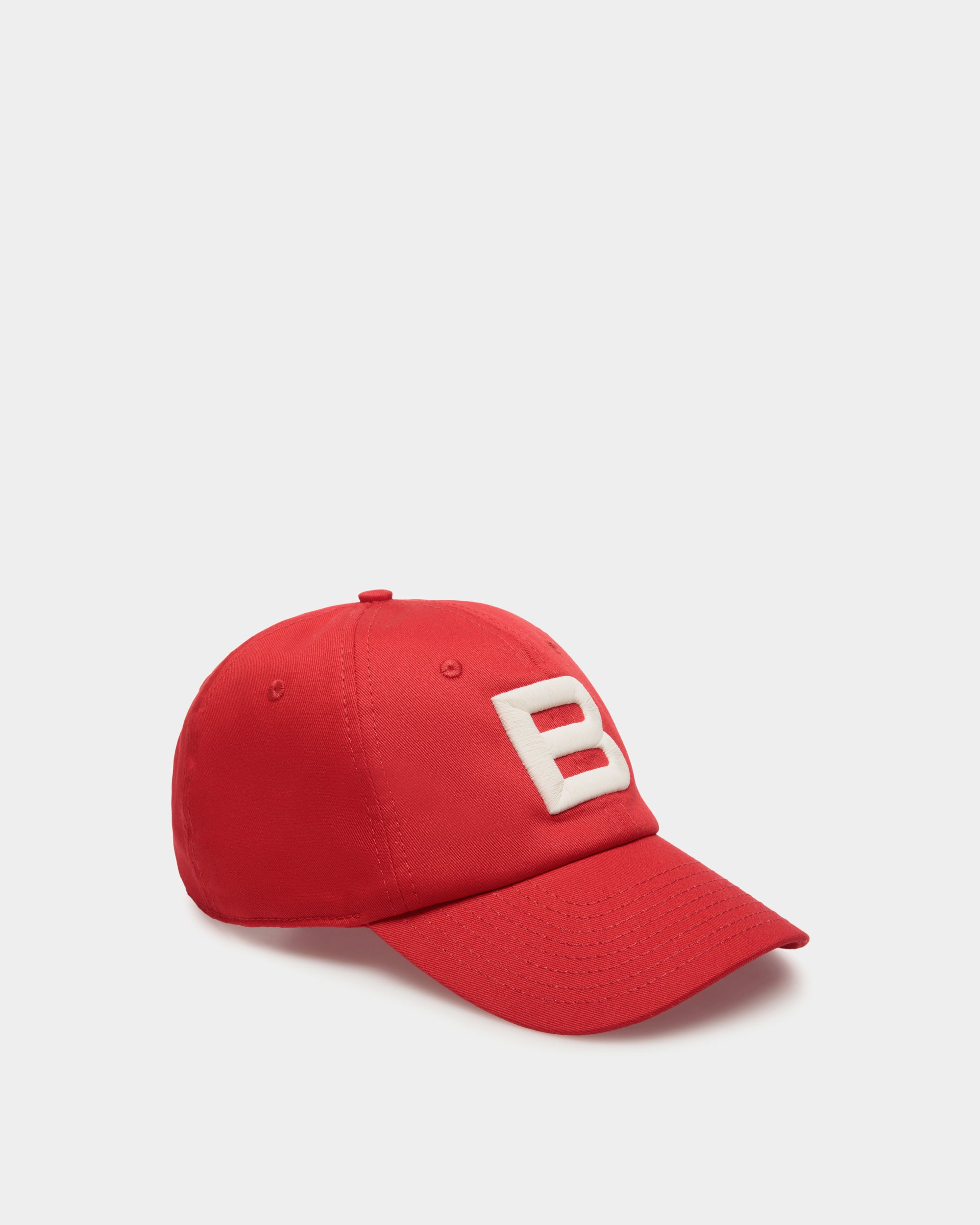 Baseball Hat in Red Cotton - Men's - Bally - 01