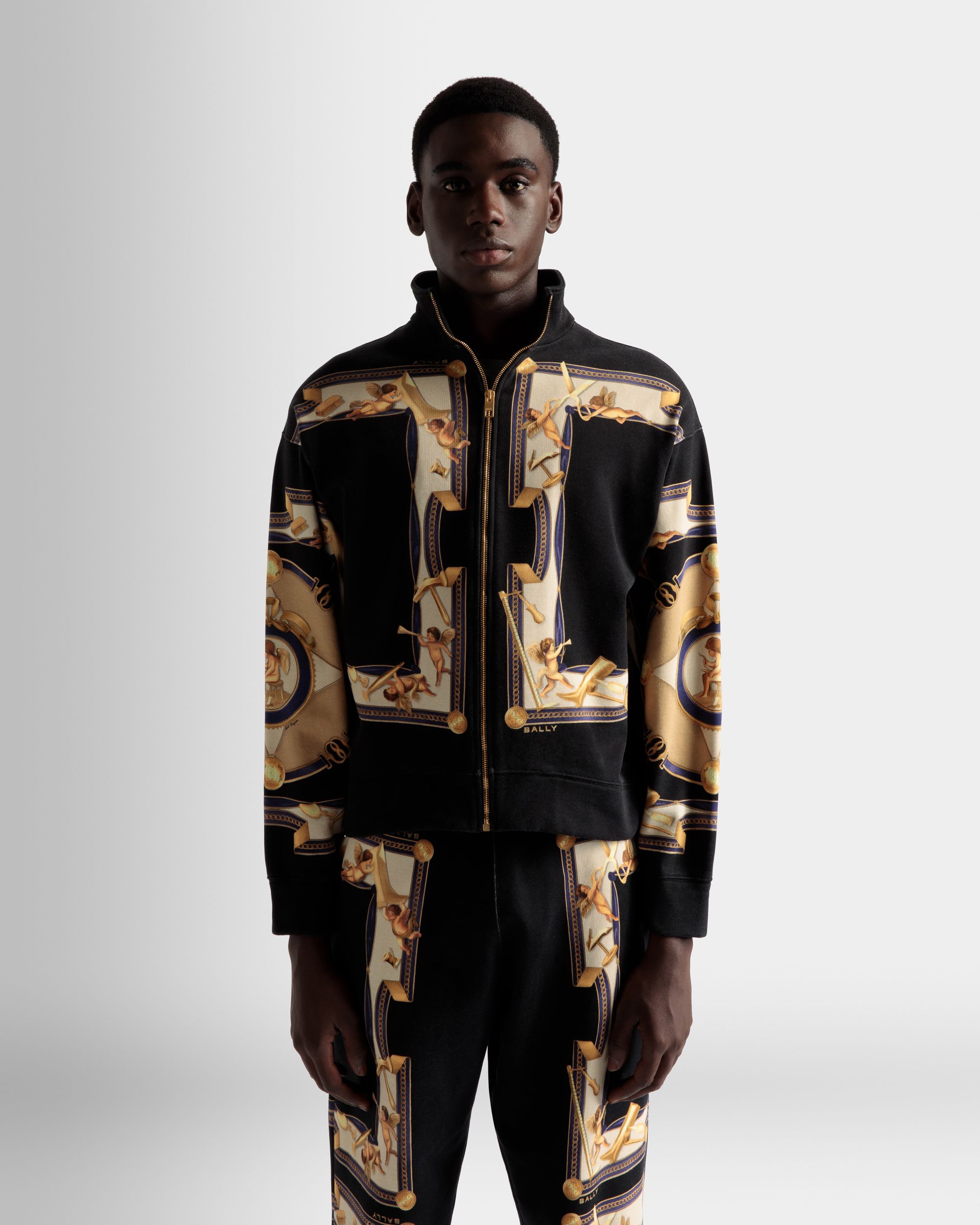 Printed Sweatshirt In Black Cotton - Men's - Bally - 03