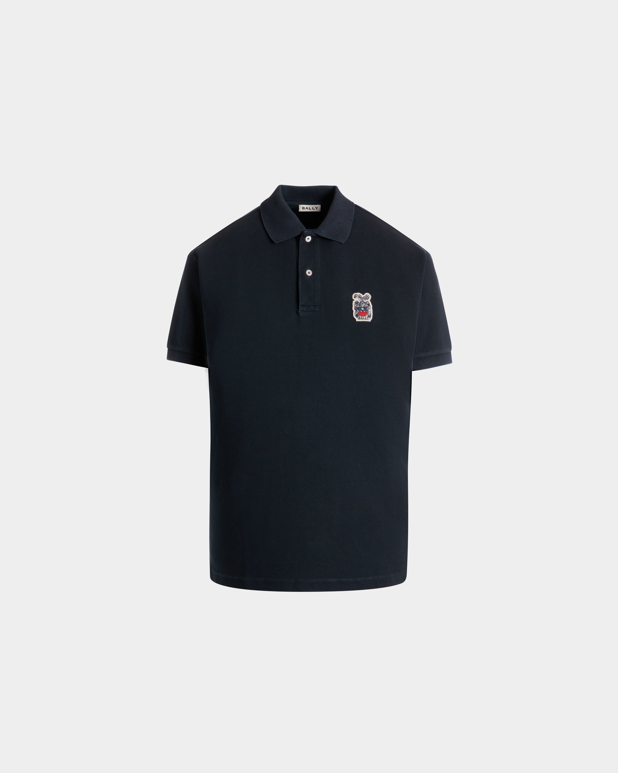 Poloshirt Aus Baumwolle In Navy Blue - Herren - Bally - 01