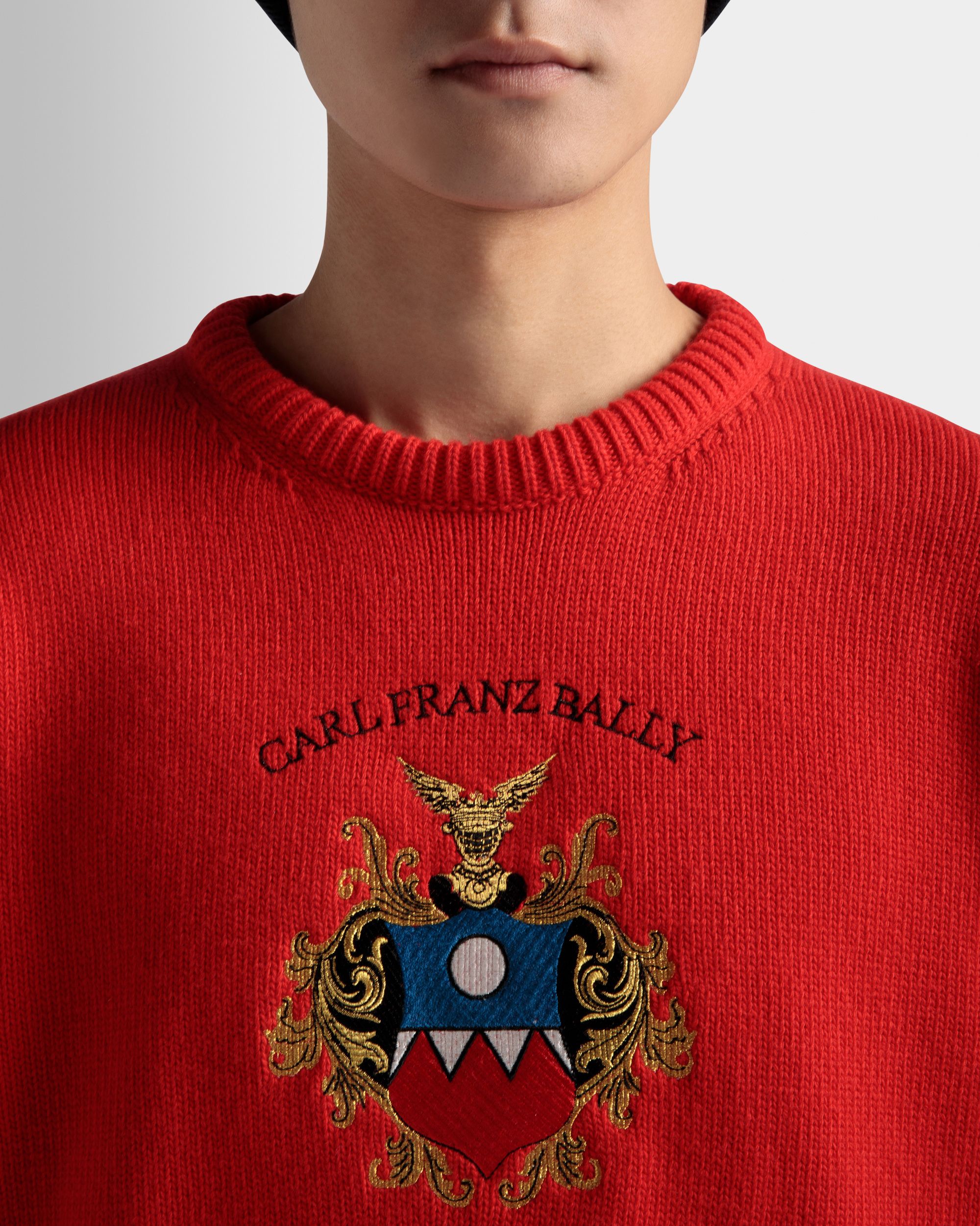 Pull En Laine Rouge - Homme - Bally - 04