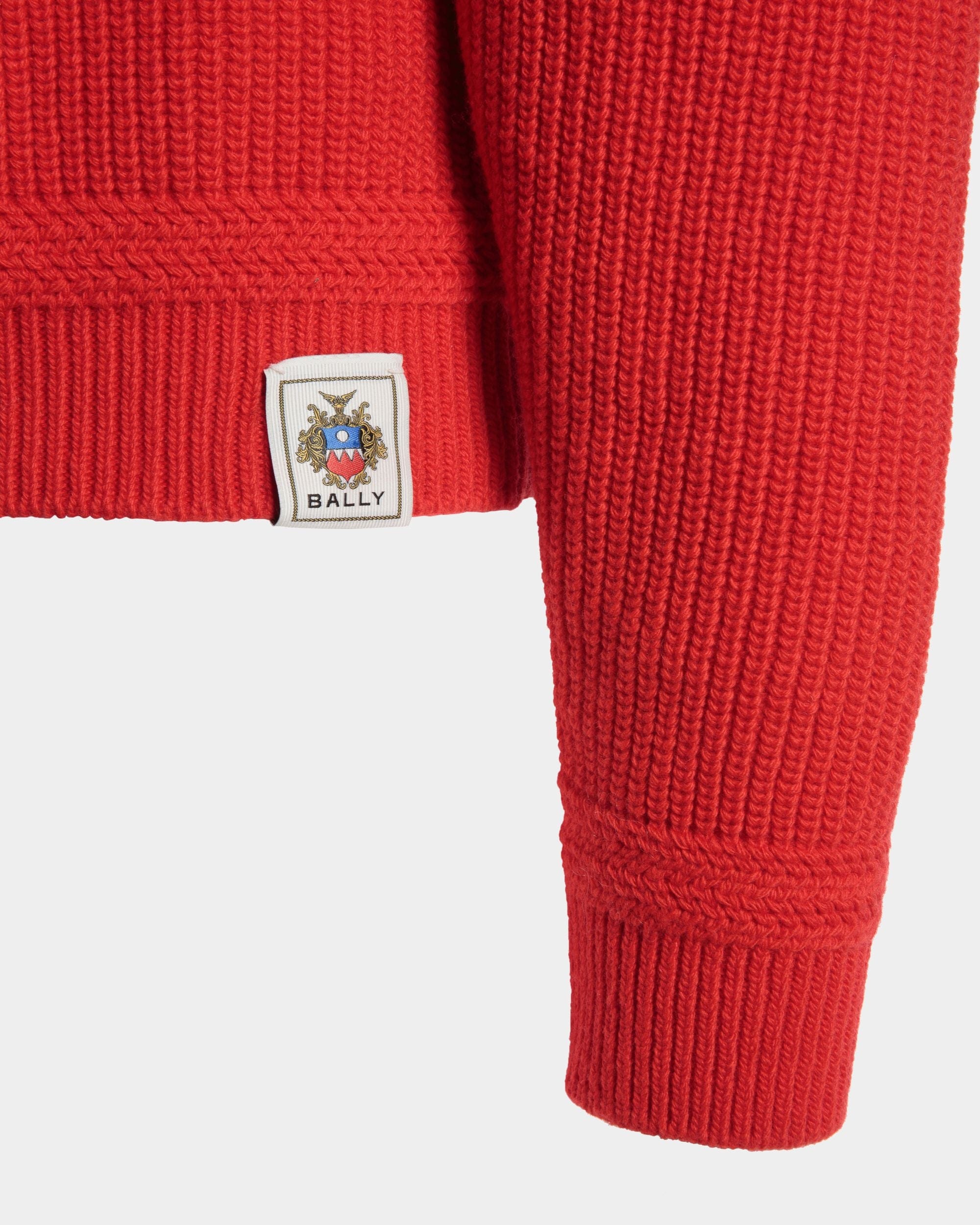 Pullover Girocollo In Lana Candy Red Con Logo Bally Crest - Uomo - Bally - 02