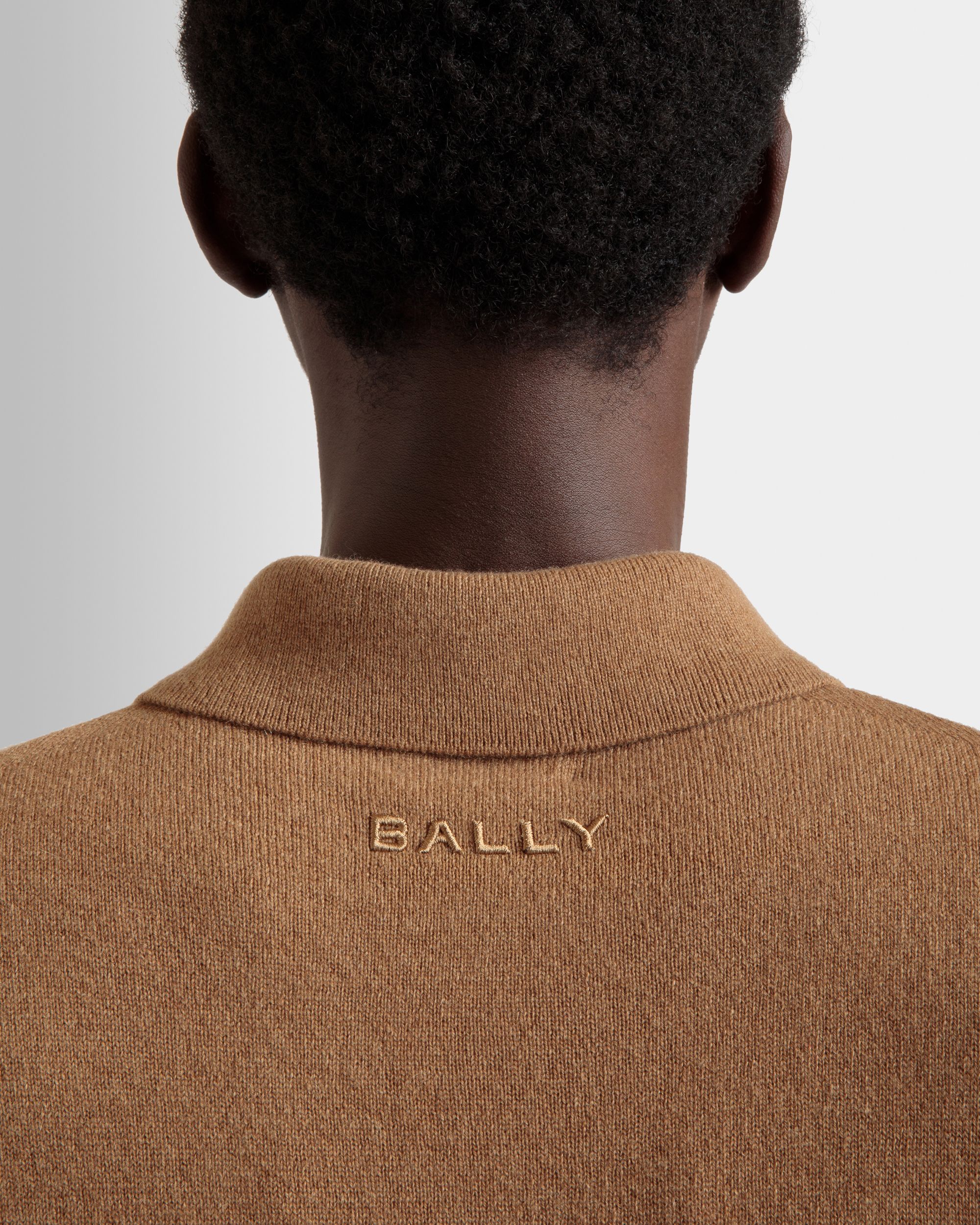 Long Sleeve Shirt With Logo in Brown Cashmere - Men's - Bally - 09