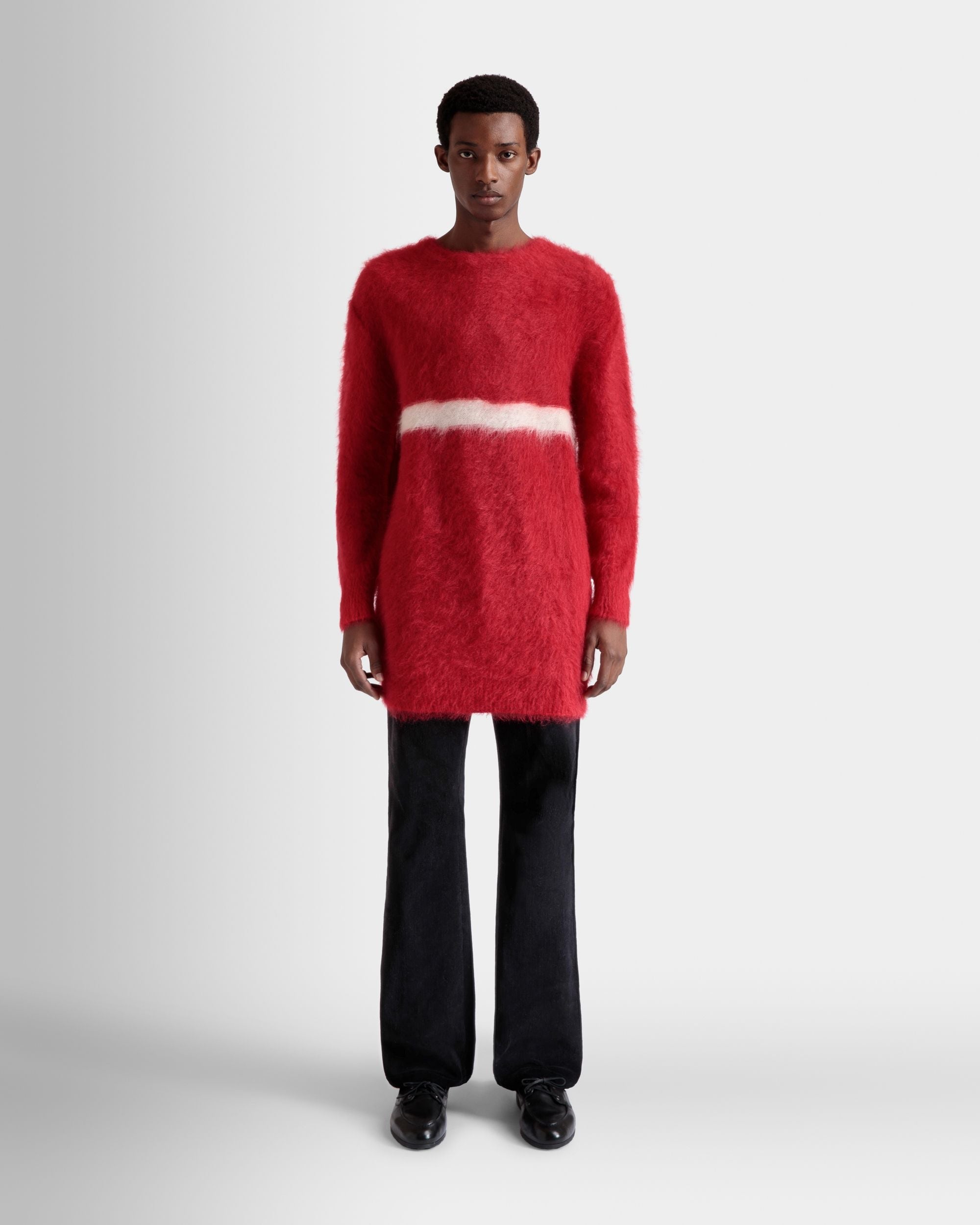 Pull Ras-Du-Cou En Mohair Et Soie Rouge - Homme - Bally - 02