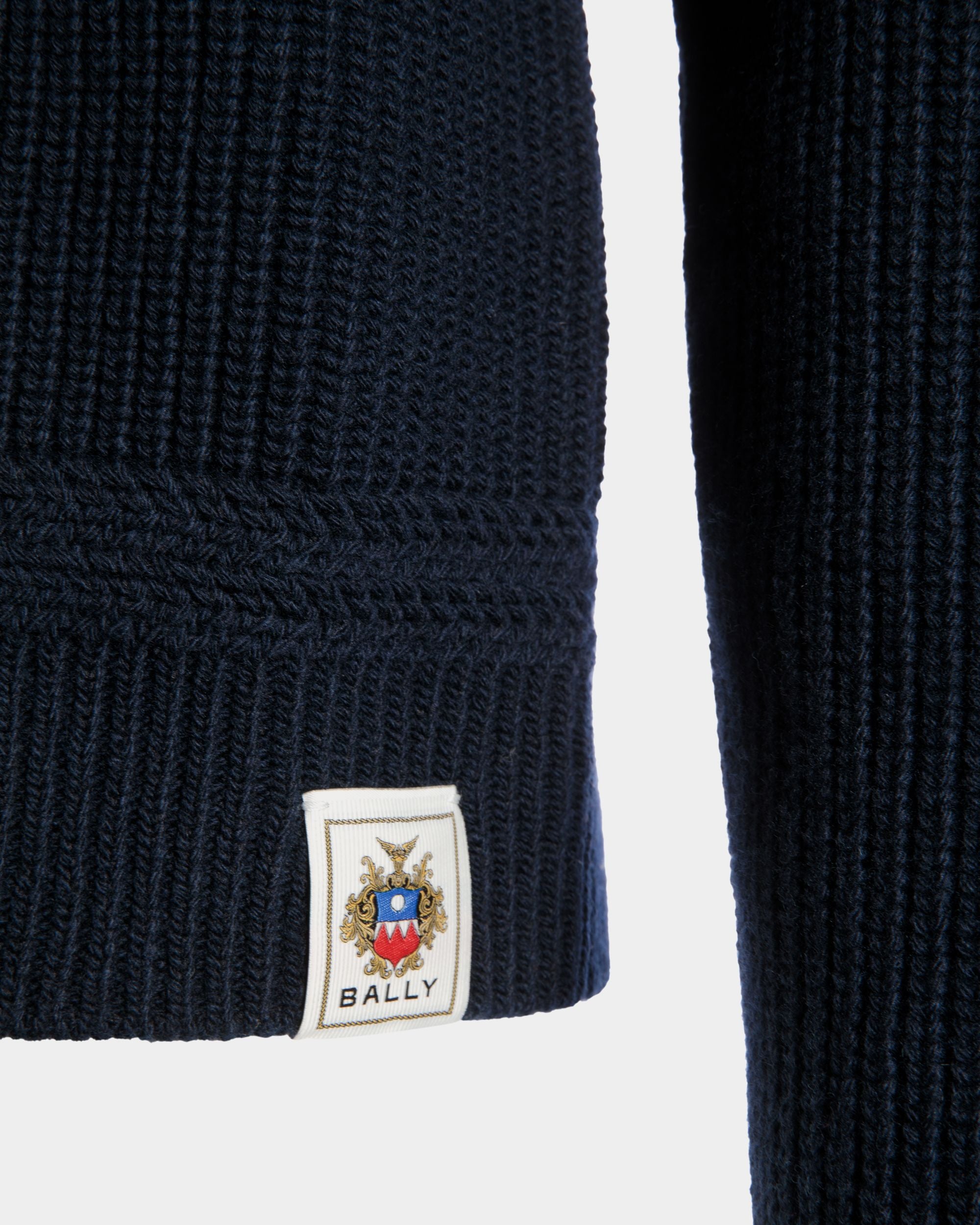 Rundhalspullover Aus Wolle In Navy Blue Mit Bally Crest Logo - Herren - Bally - 02