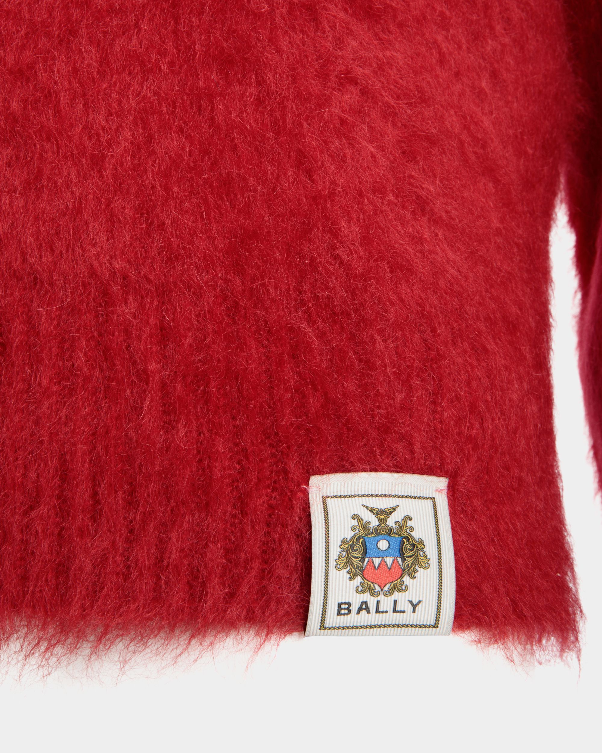 Crewneck Sweater In Red Mohair And Silk - Men's - Bally - 04