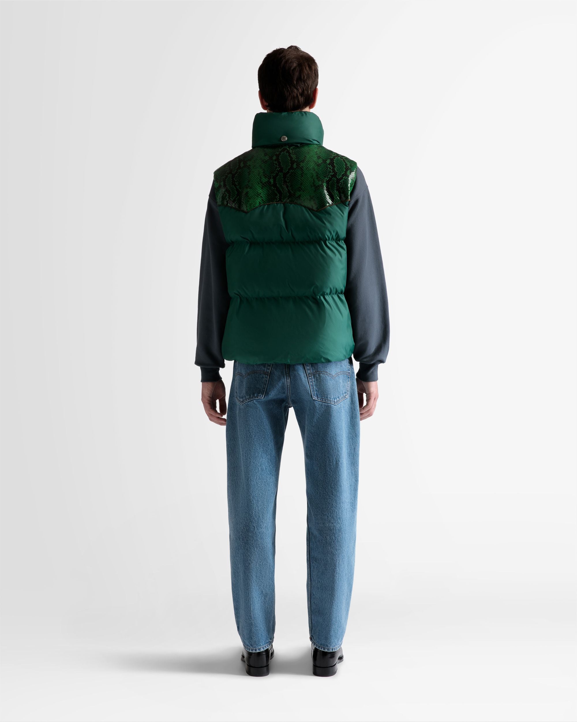 Doudoune Sans Manches Avec Col Montant En Nylon Kelly Green - Homme - Bally - 06