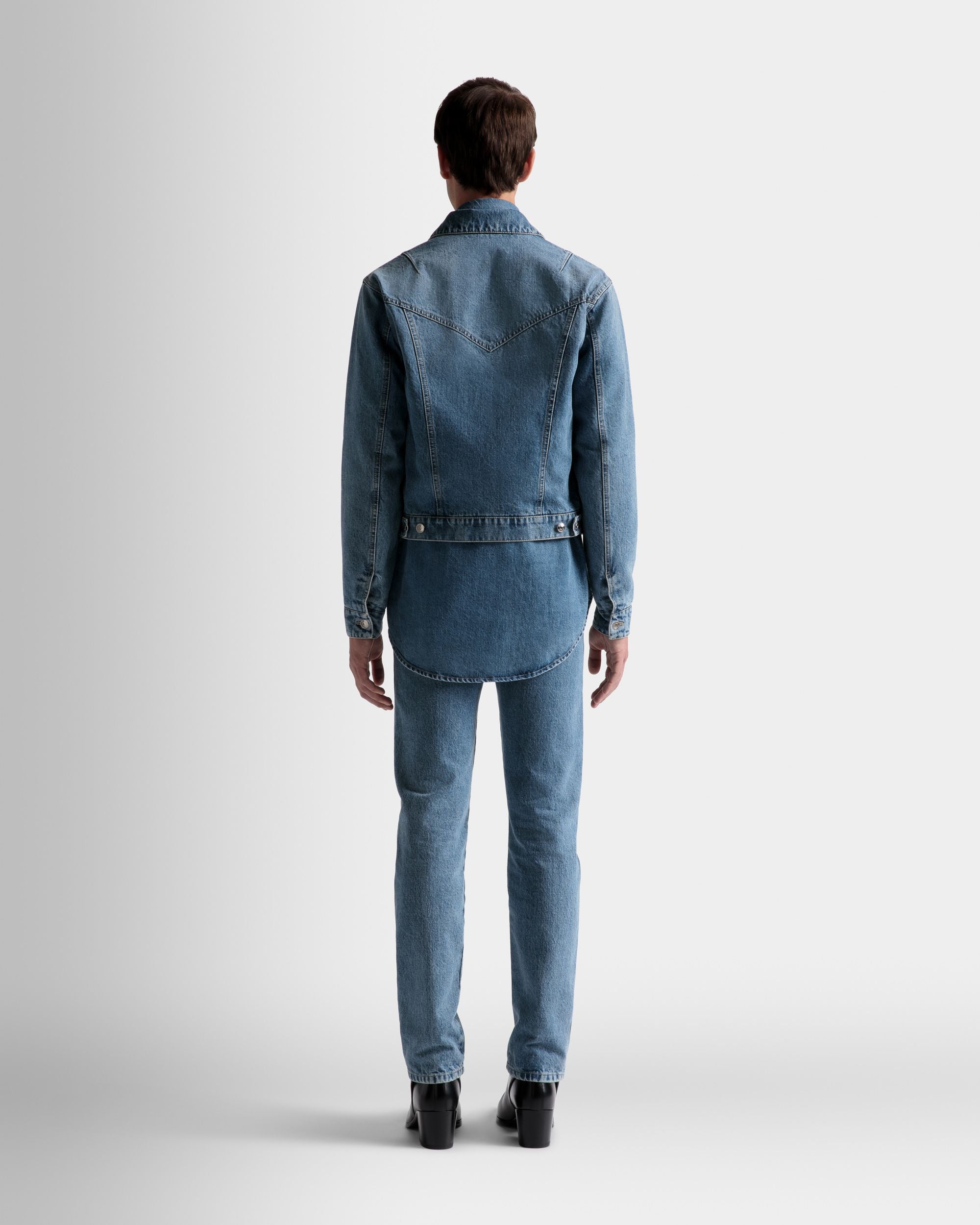 Veste À Boutons En Denim Bleu Clair - Homme - Bally - 06