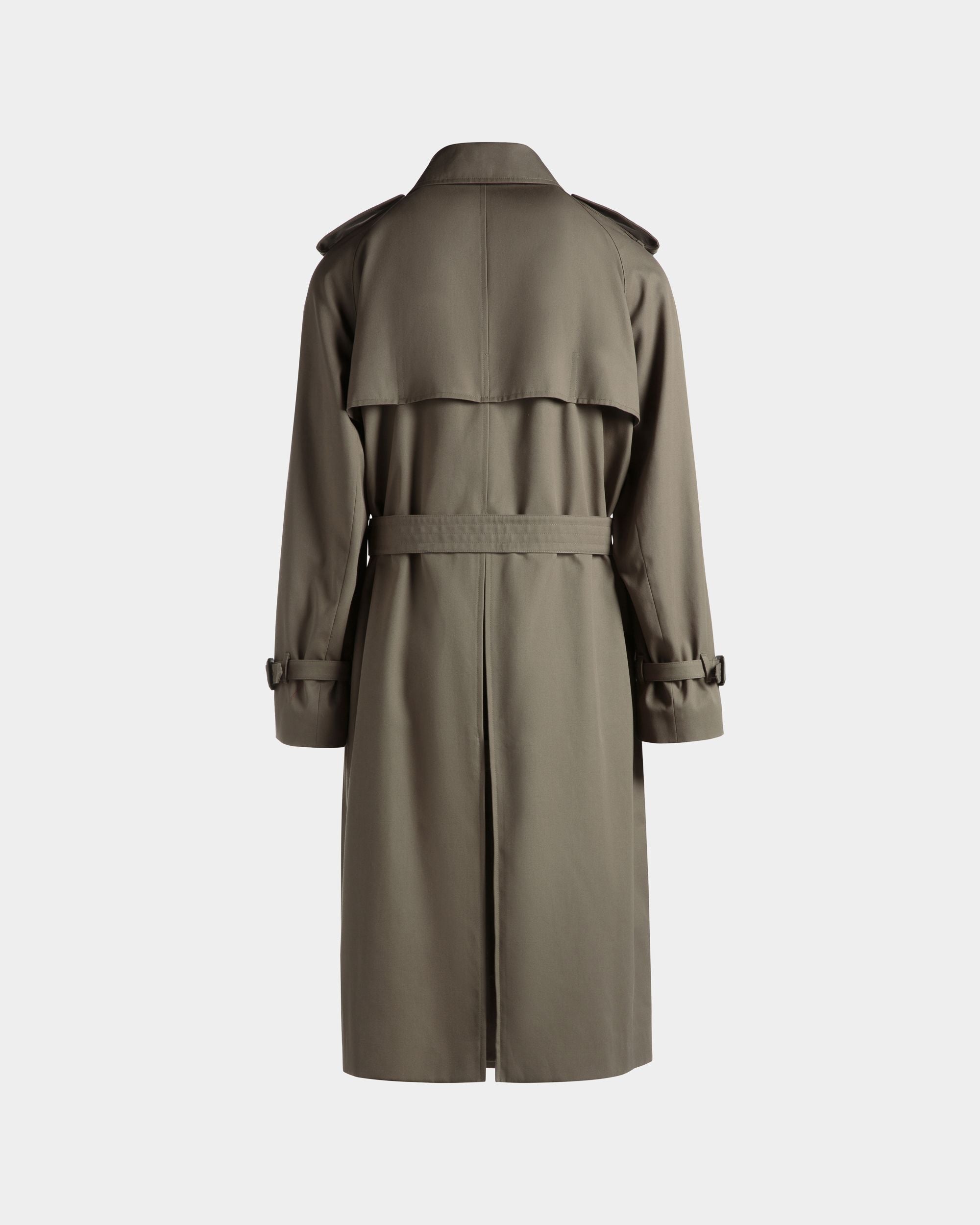 Zweireihiger Gabardine-Trenchcoat Aus Baumwollmix In Military Green - Herren - Bally - 03