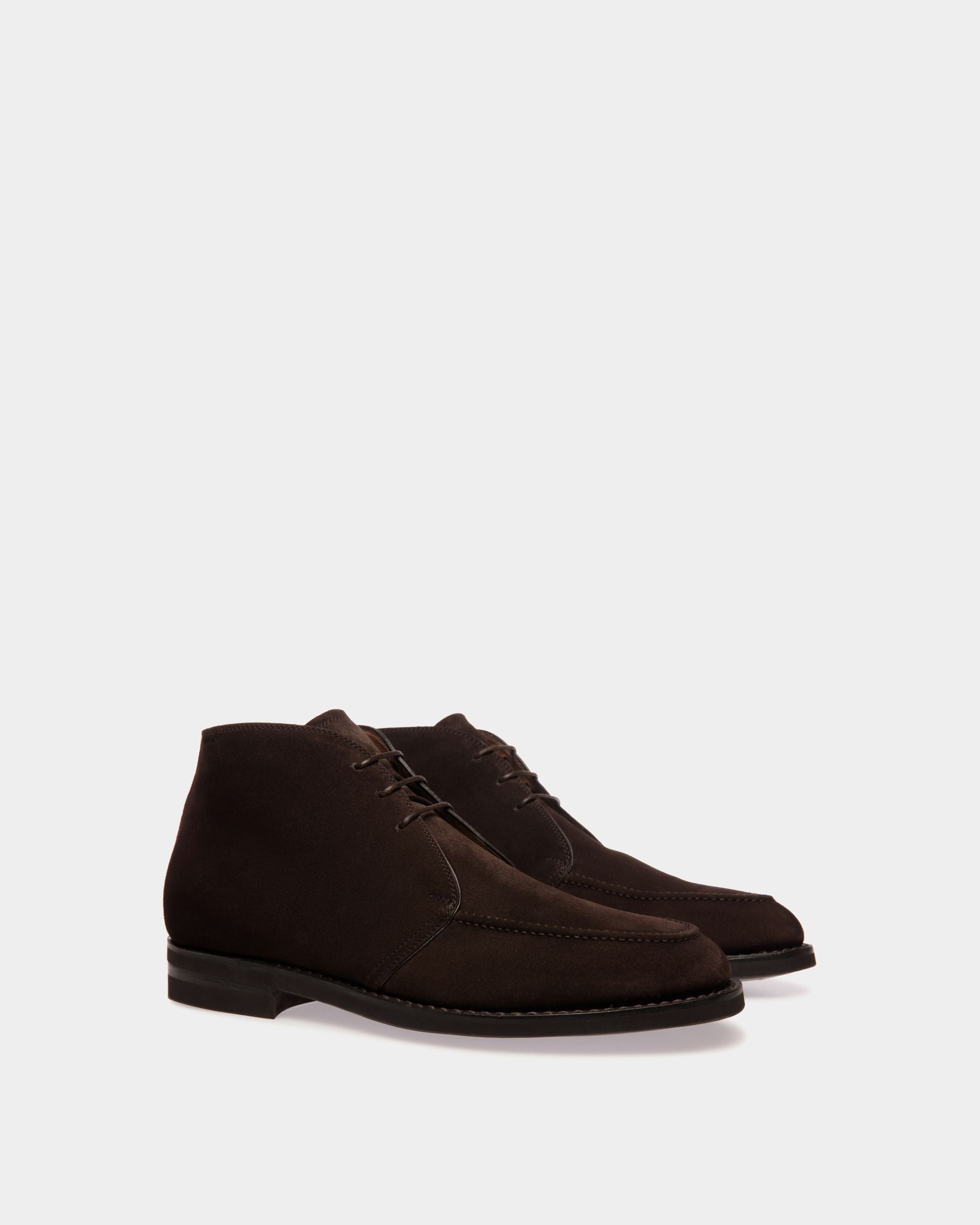 Schoenen Bootie In Ebano Suede Leather - Men's - Bally - 02