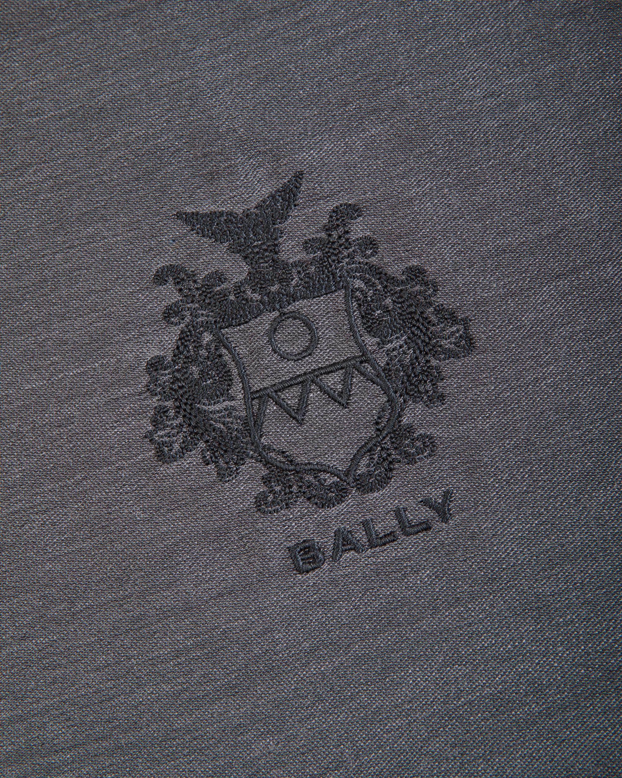 Schal Aus Dunkelgrauer Seide Und Kaschmir Mit Bally-Wappen - Herren - Bally - 02