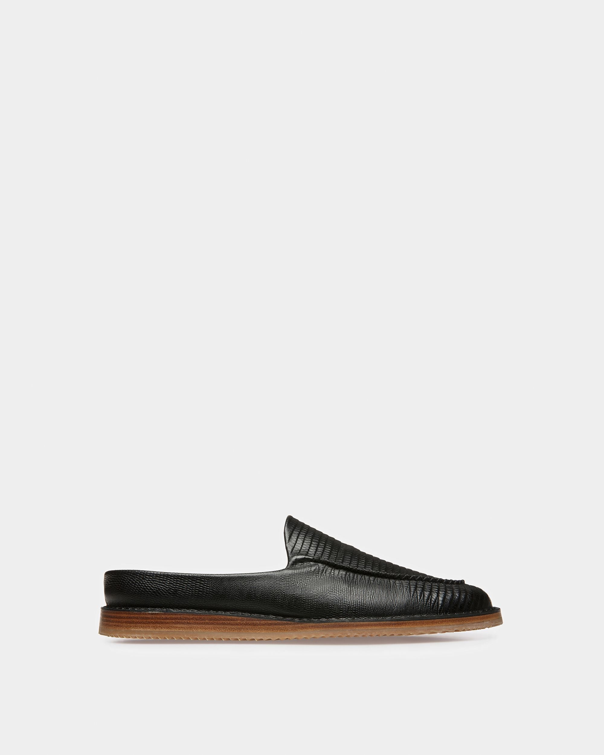 Fosko Slipper In Pelle Nera - Uomo - Bally - 01