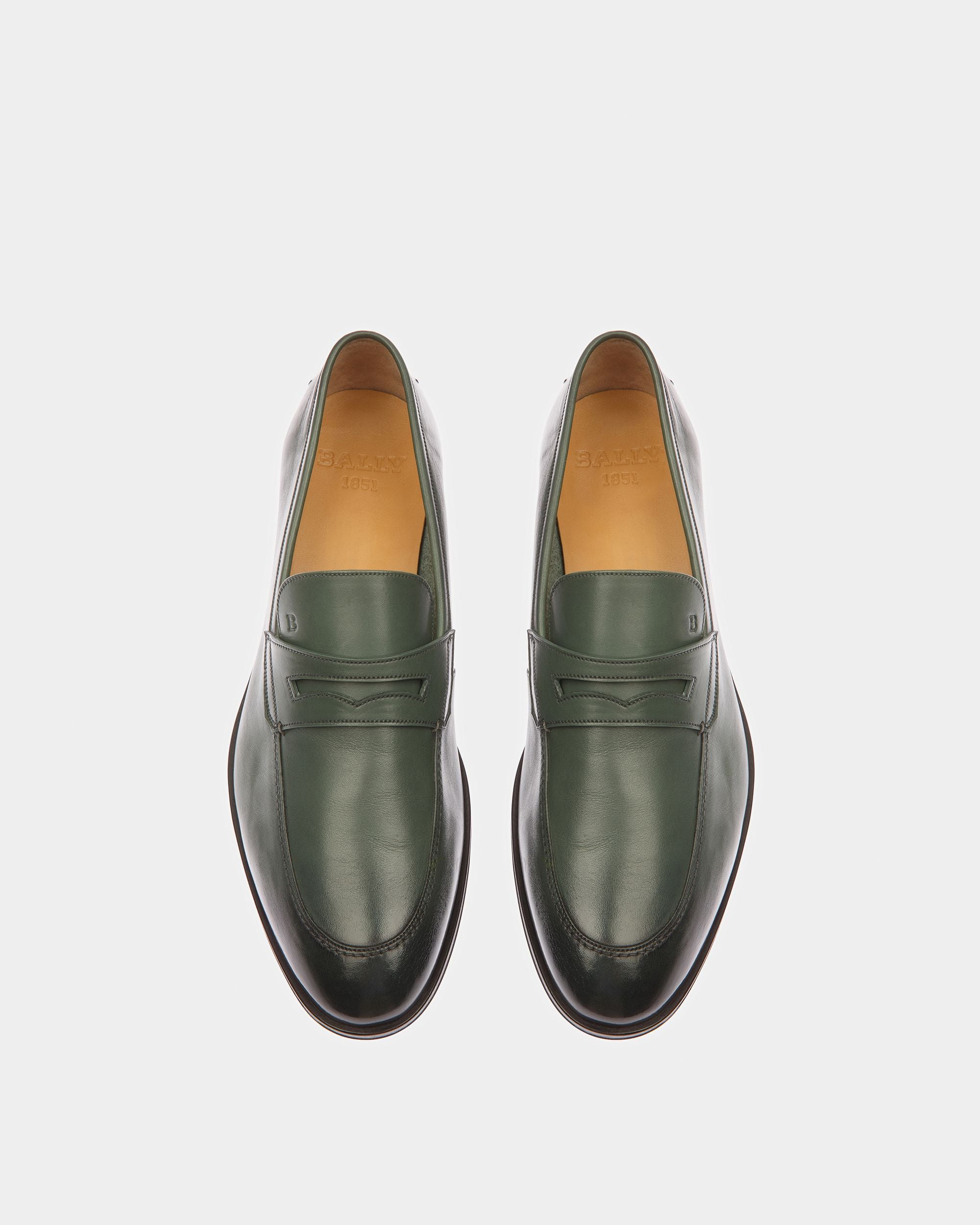 Webb Mocassini In Pelle Verde Salvia - Uomo - Bally - 02