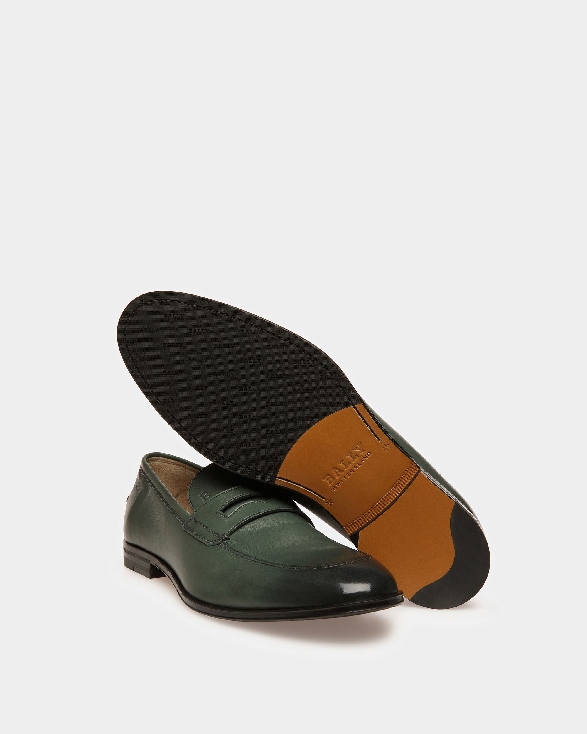 Webb Mocassini In Pelle Verde Salvia - Uomo - Bally - 05