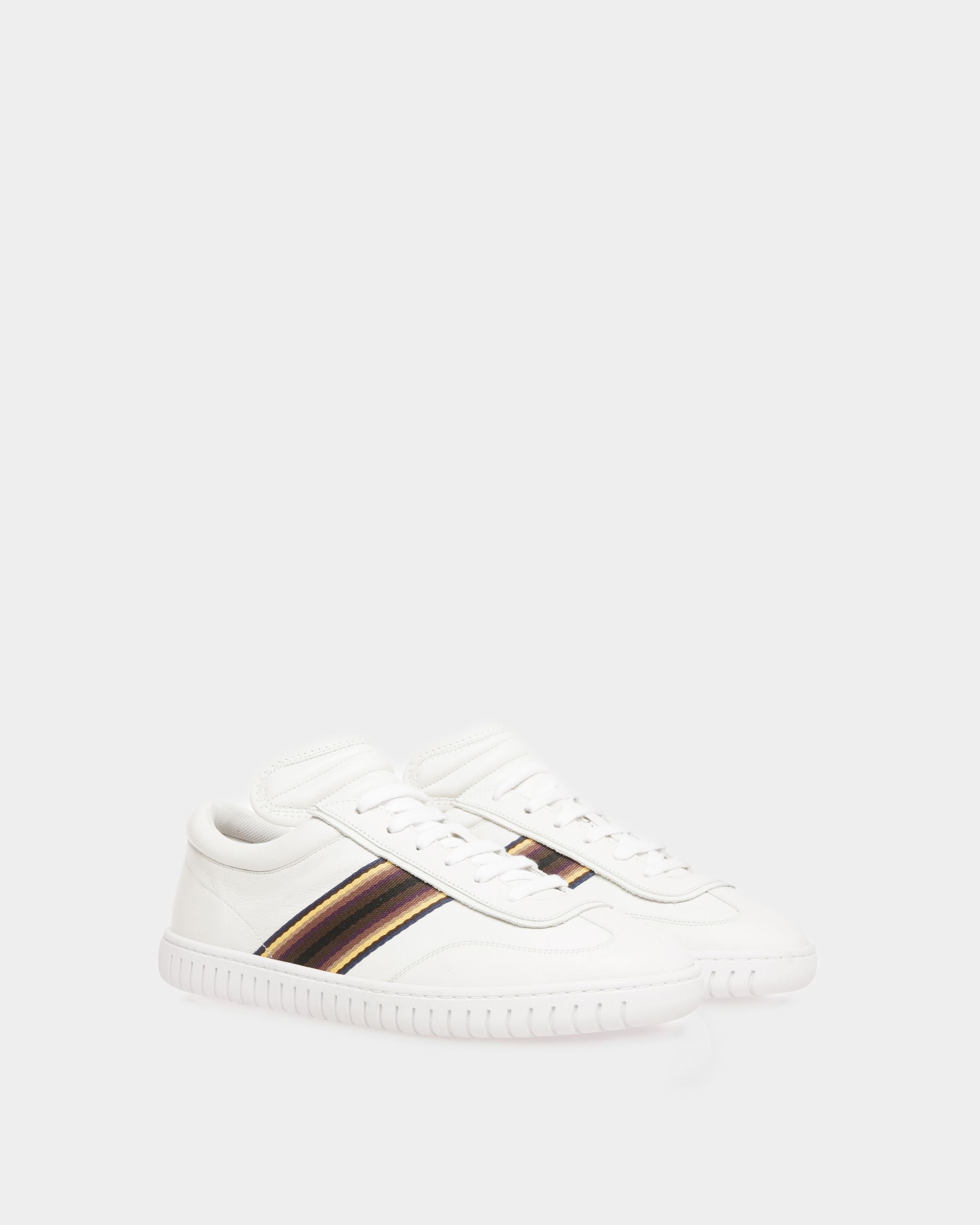 Sneakers Player En Cuir Blanche - Homme - Bally - 03