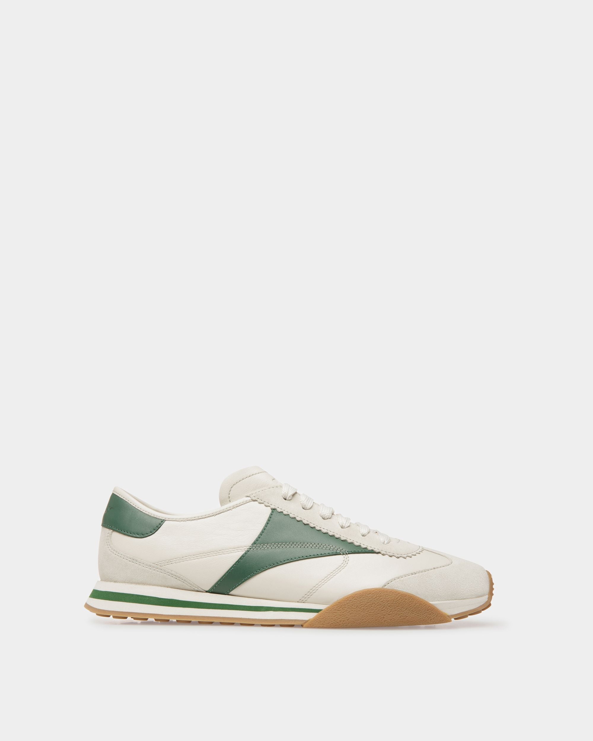 Sussex Sneaker Aus Leder In Staubweiß Und Kelly Green - Herren - Bally - 01