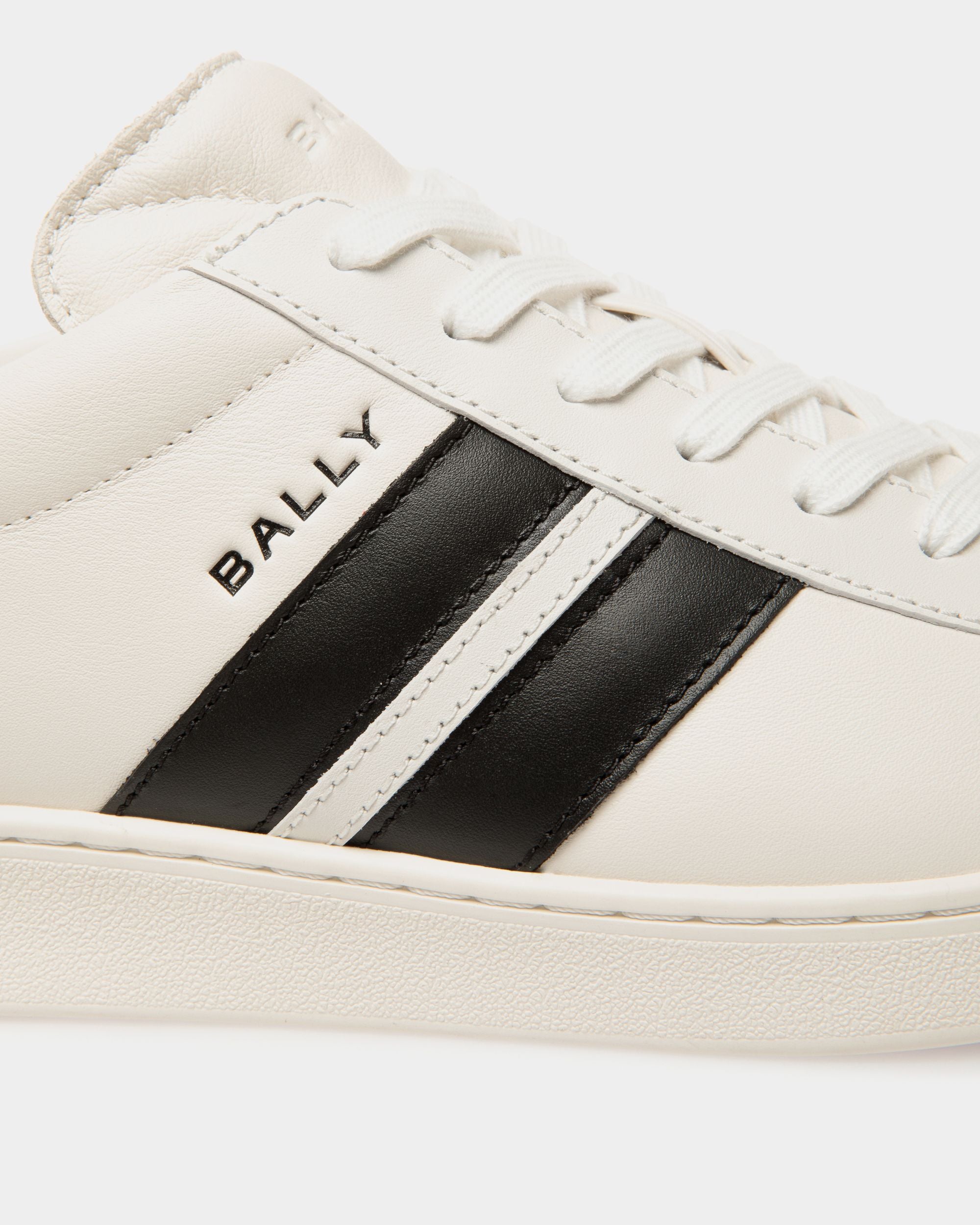 Tennis Sneaker in White and Black Leather - Men's - Bally - 06