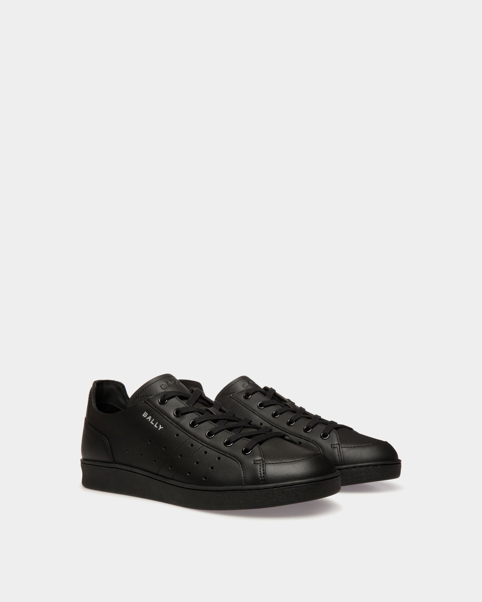 Tennis Sneaker in Black Leather - Men's - Bally - 02