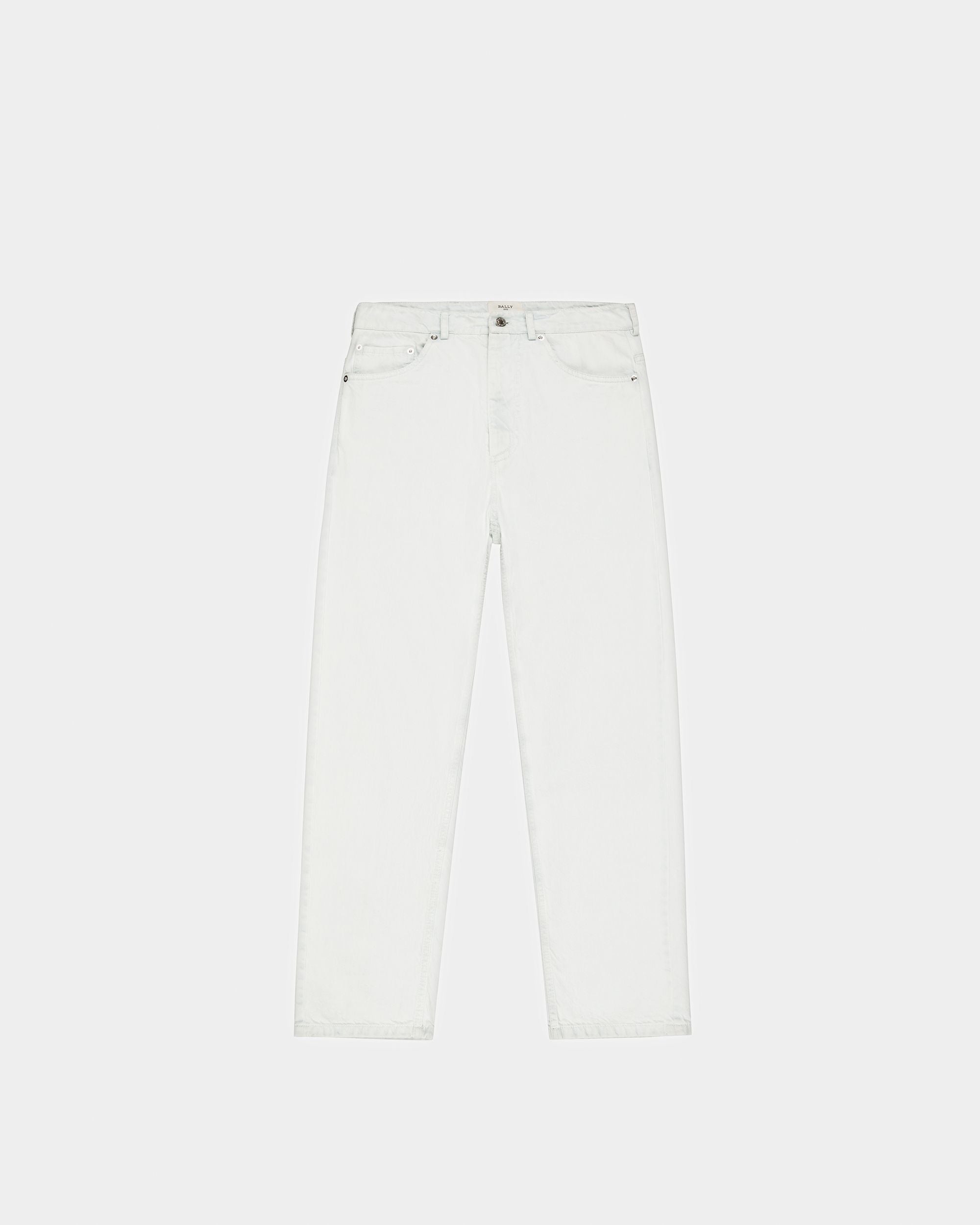 Pantalon En Denim De Coton Blanc Délavé - Homme - Bally - 01