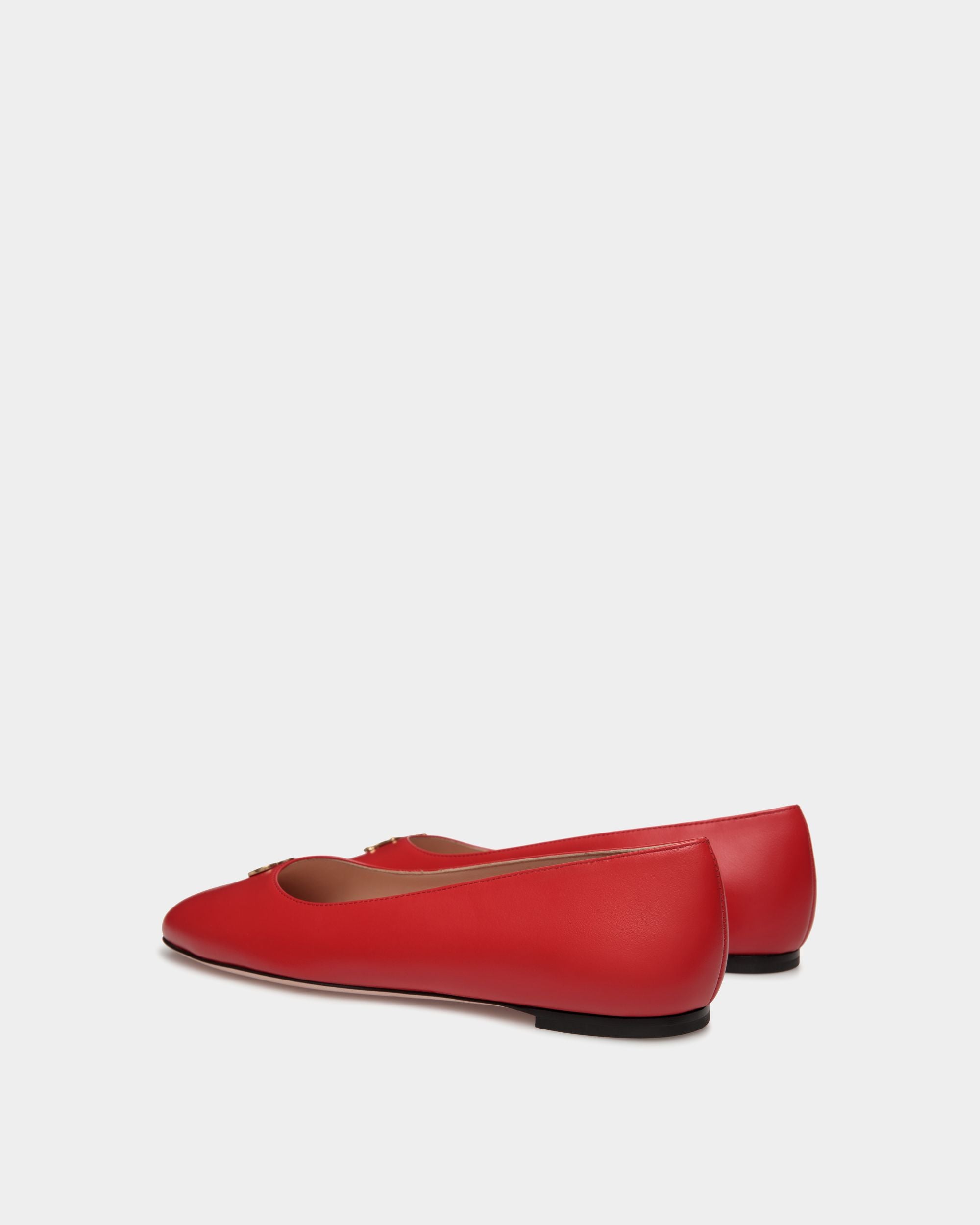 Ballyrina Flat In Red Leather - Damen - Bally - 03