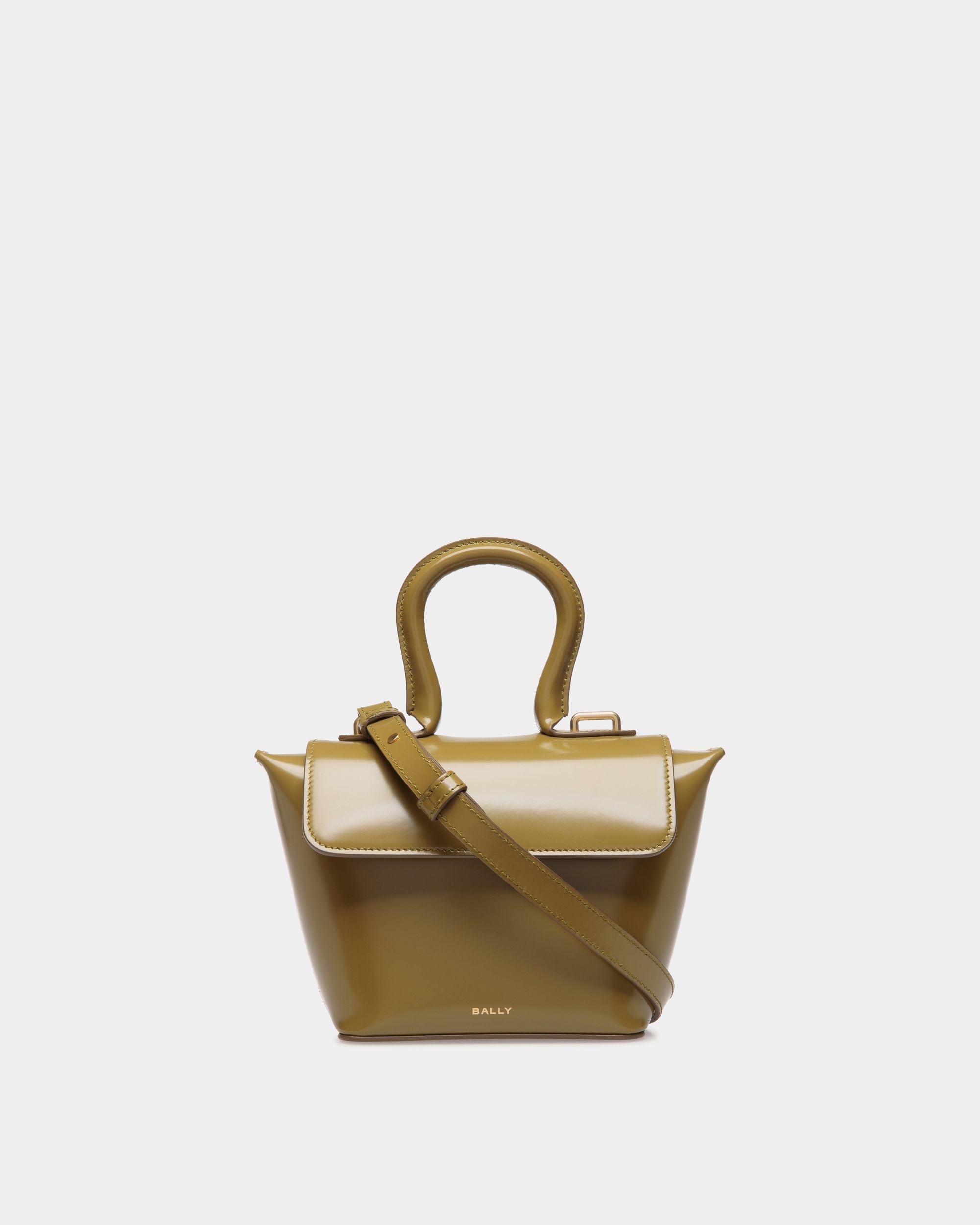 Belle Minibag In Olive Green Brushed Leather - Women's - Bally - 01