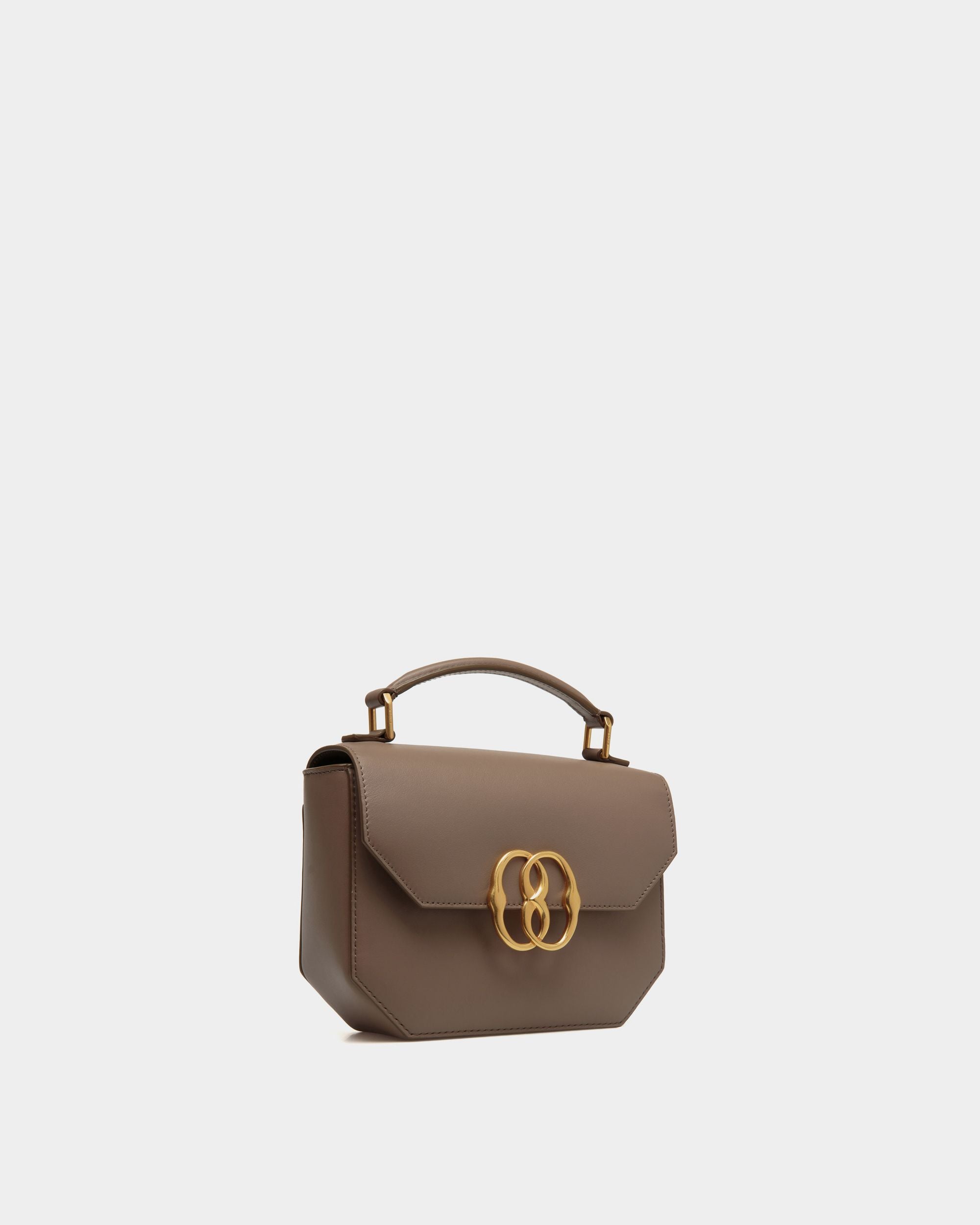 Emblem Mini Bag in Beige Leather - Women's - Bally - 03