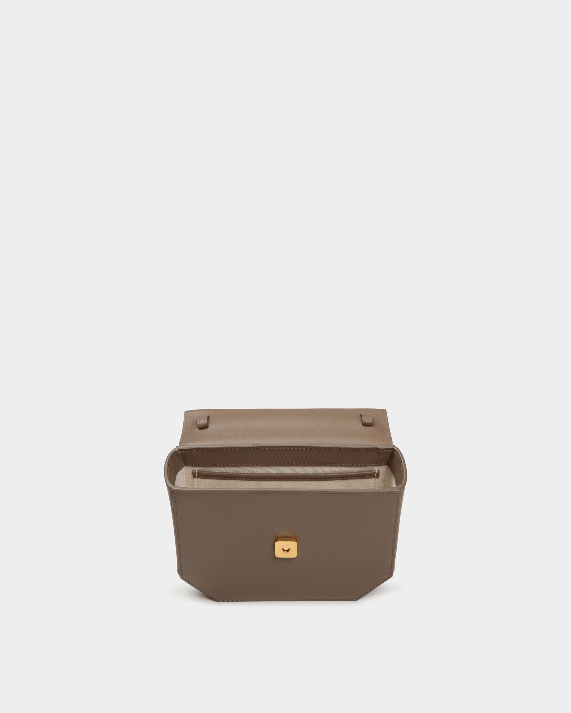 Emblem Mini Bag in Beige Leather - Women's - Bally - 04