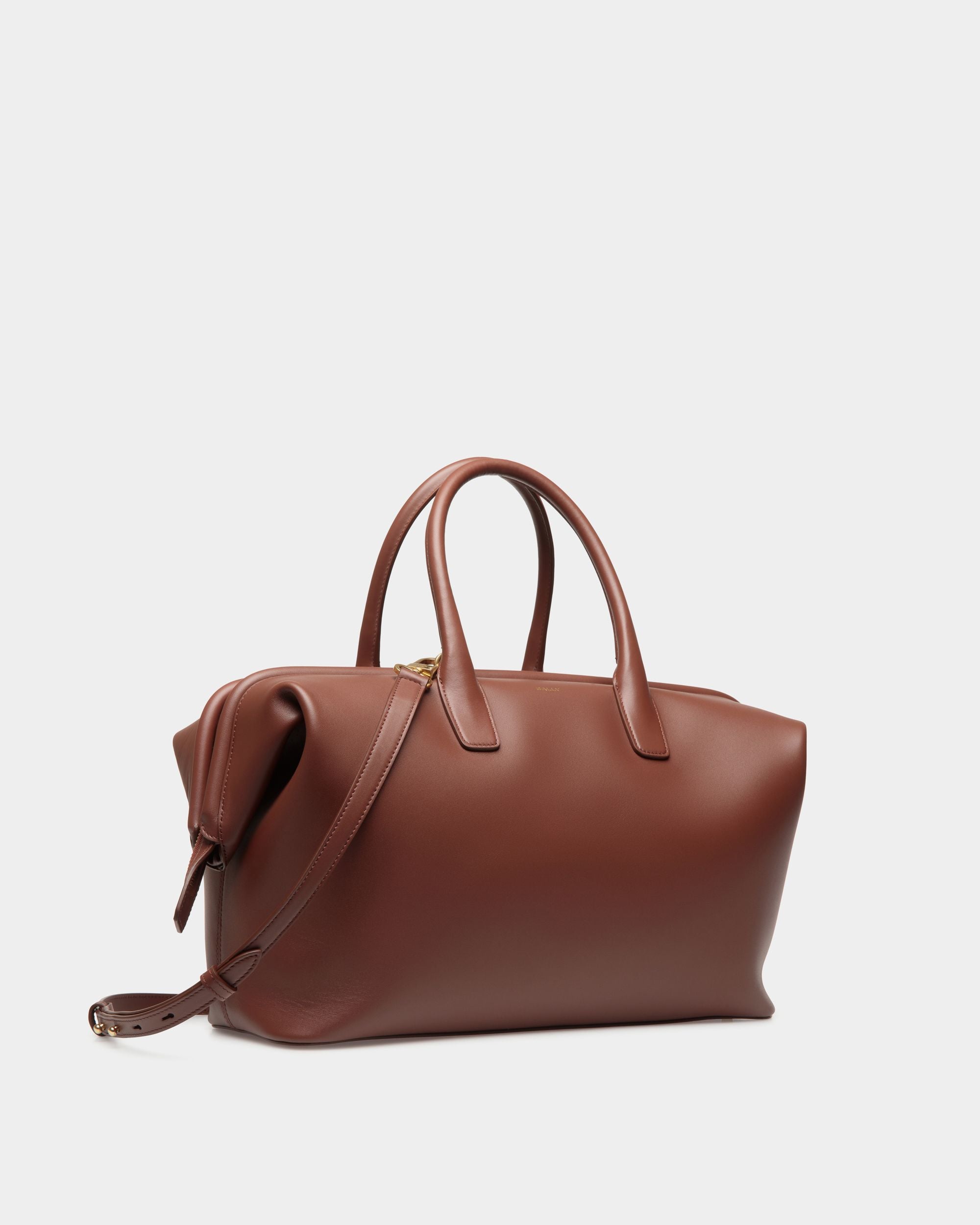 Belle Top Handle Bag In Brown Leather - Women's - Bally - 03