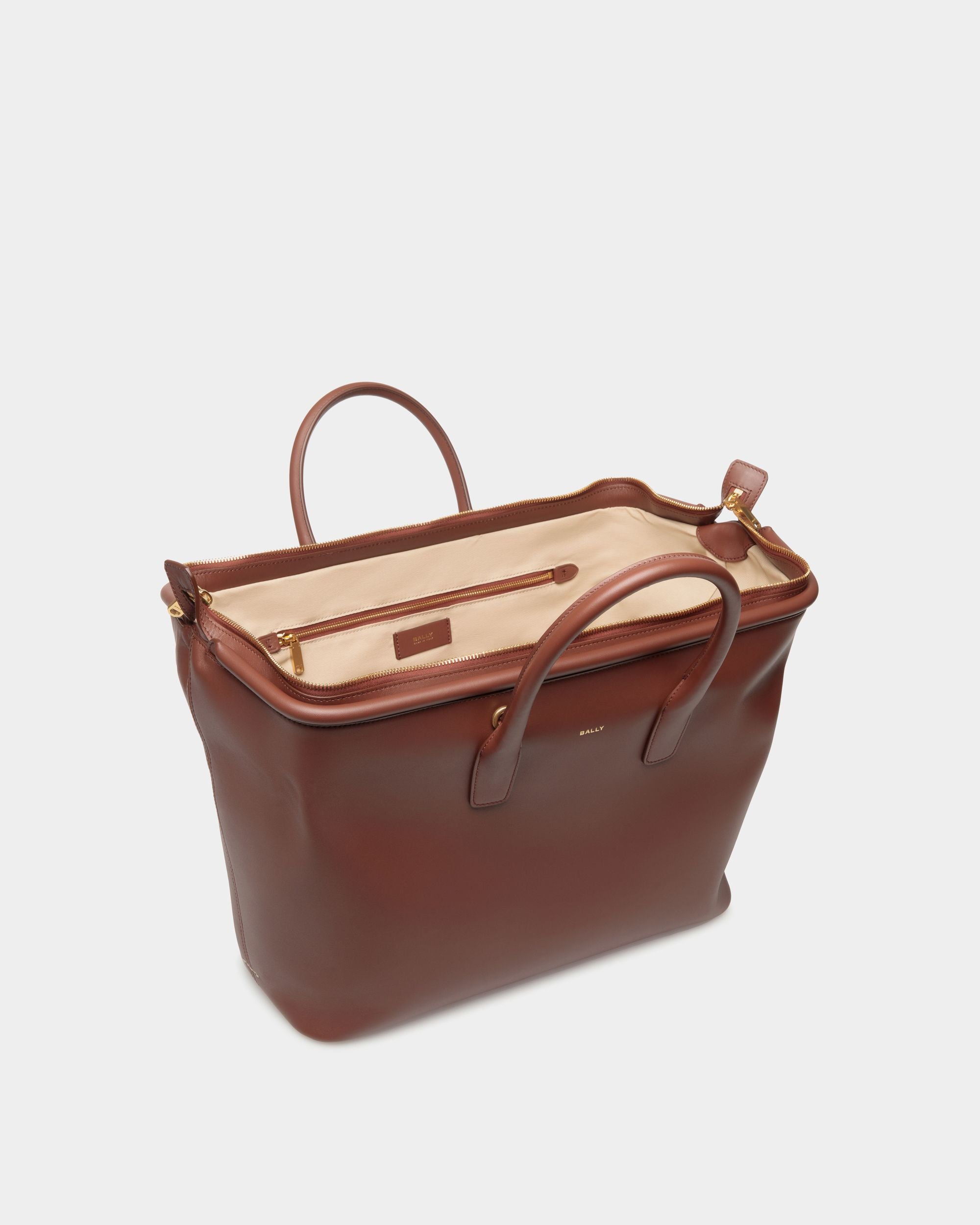 Belle Top Handle Bag In Brown Leather - Women's - Bally - 04