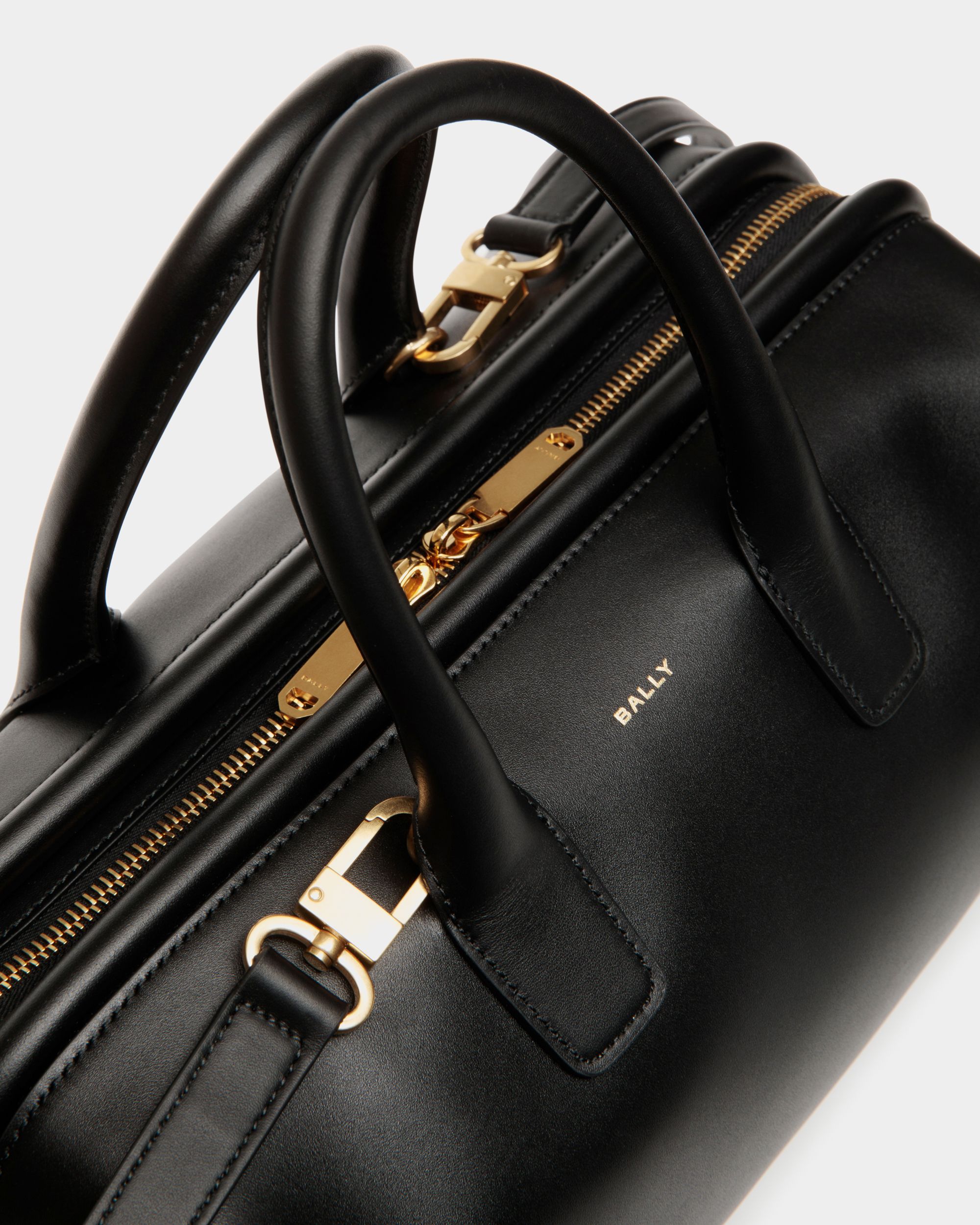 Belle Small Top Handle Bag In Black Leather - Women's - Bally - 06