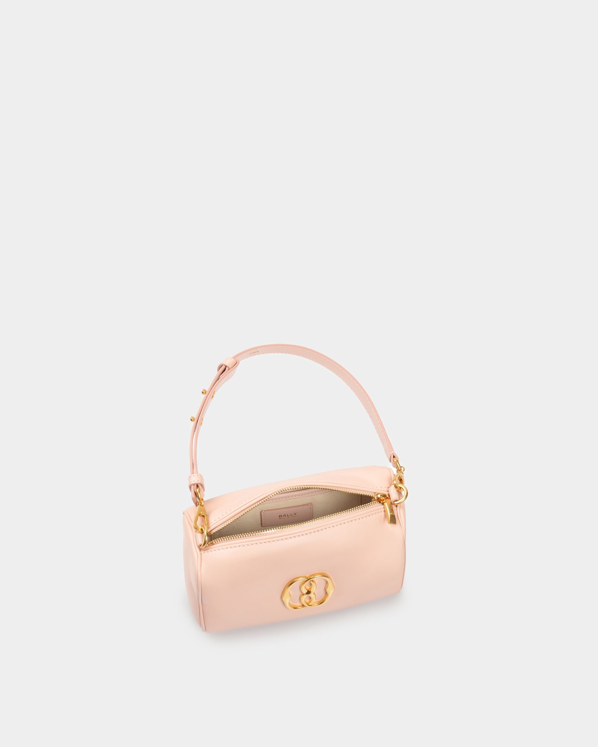 Emblem Mini Bag In Pink Leather - Women's - Bally - 04