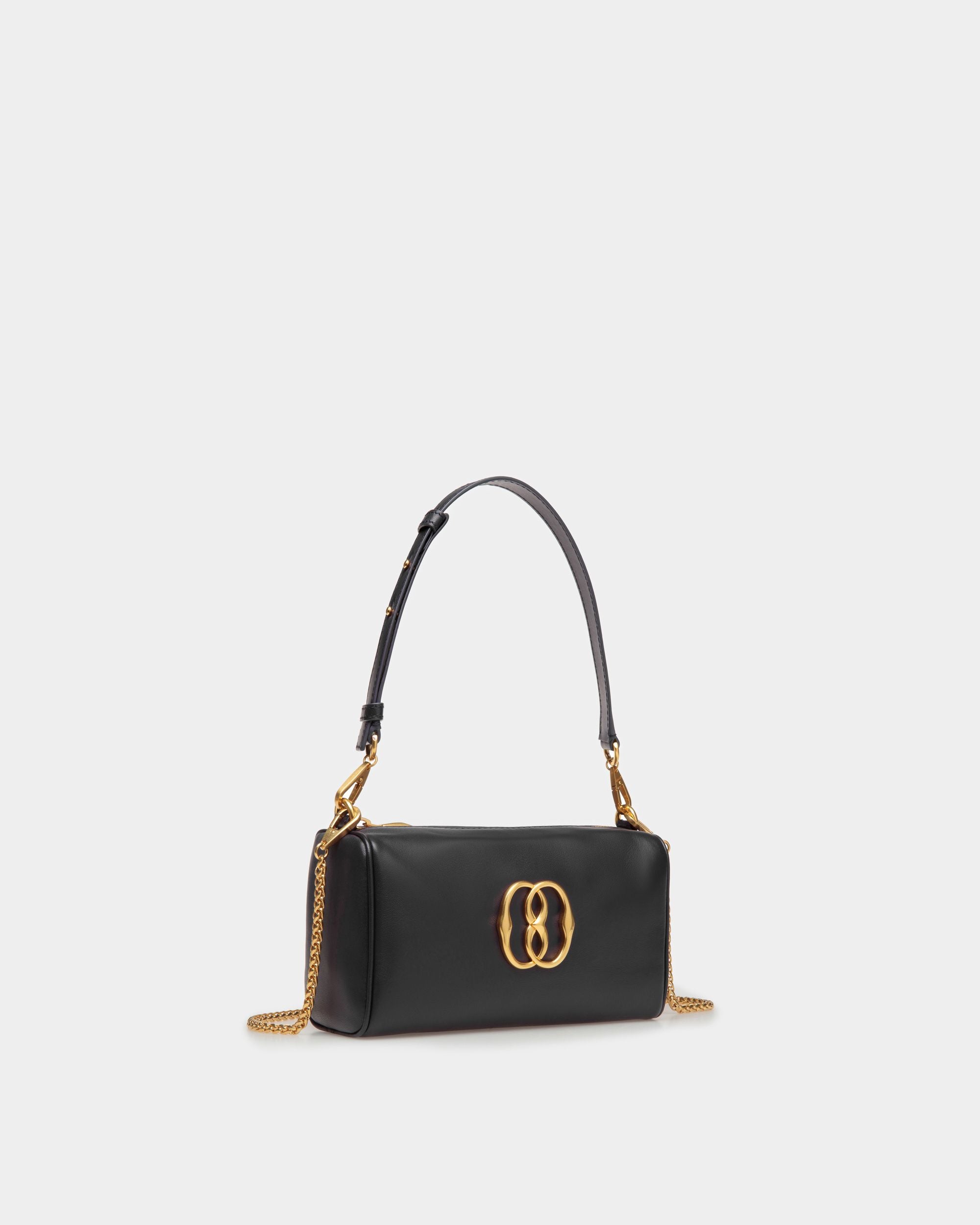 Emblem Minibag In Black Leather - Women's - Bally - 03