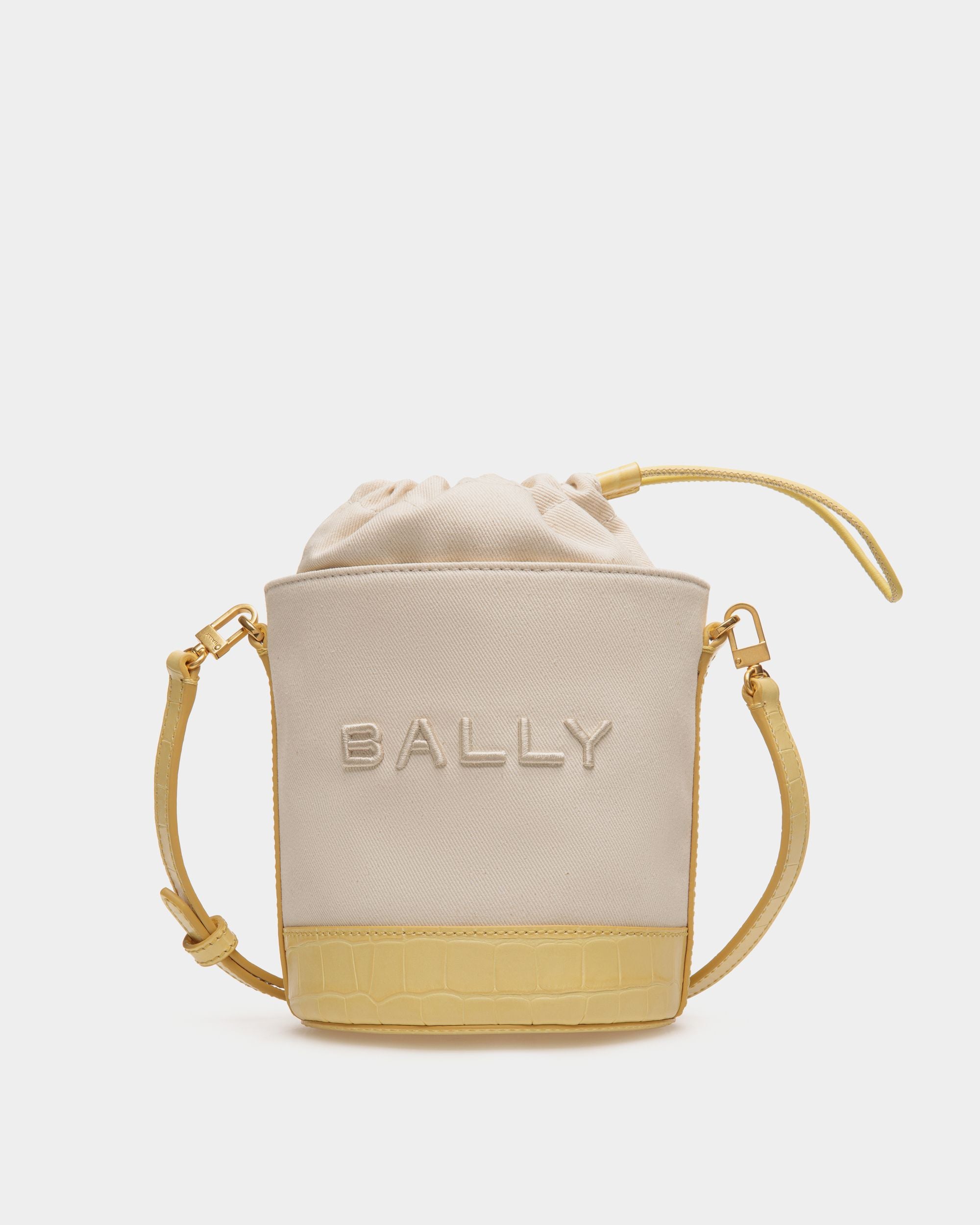 Bar Mini Bucket Bag in Canvas And Leather - Women's - Bally - 01