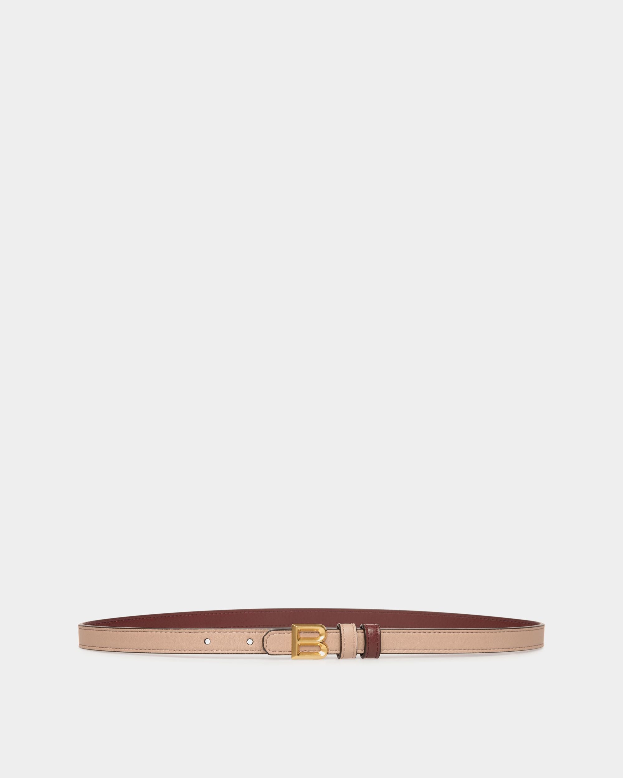 B Bold 15mm Reversible Belt In Light Beige and Andorra Leather - Women's - Bally - 01