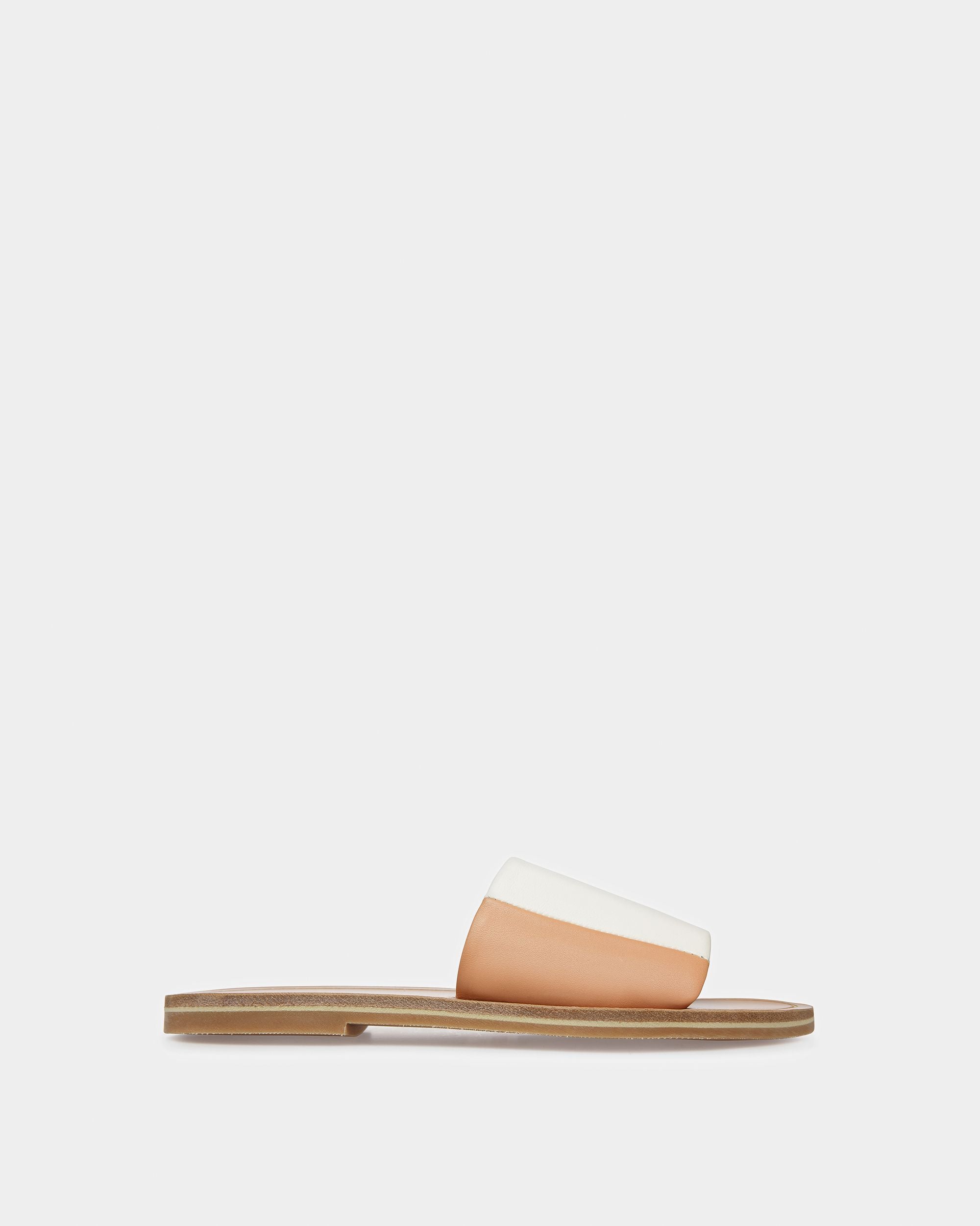 Bianka Leather Slides In Peach And Bone - Women's - Bally - 01