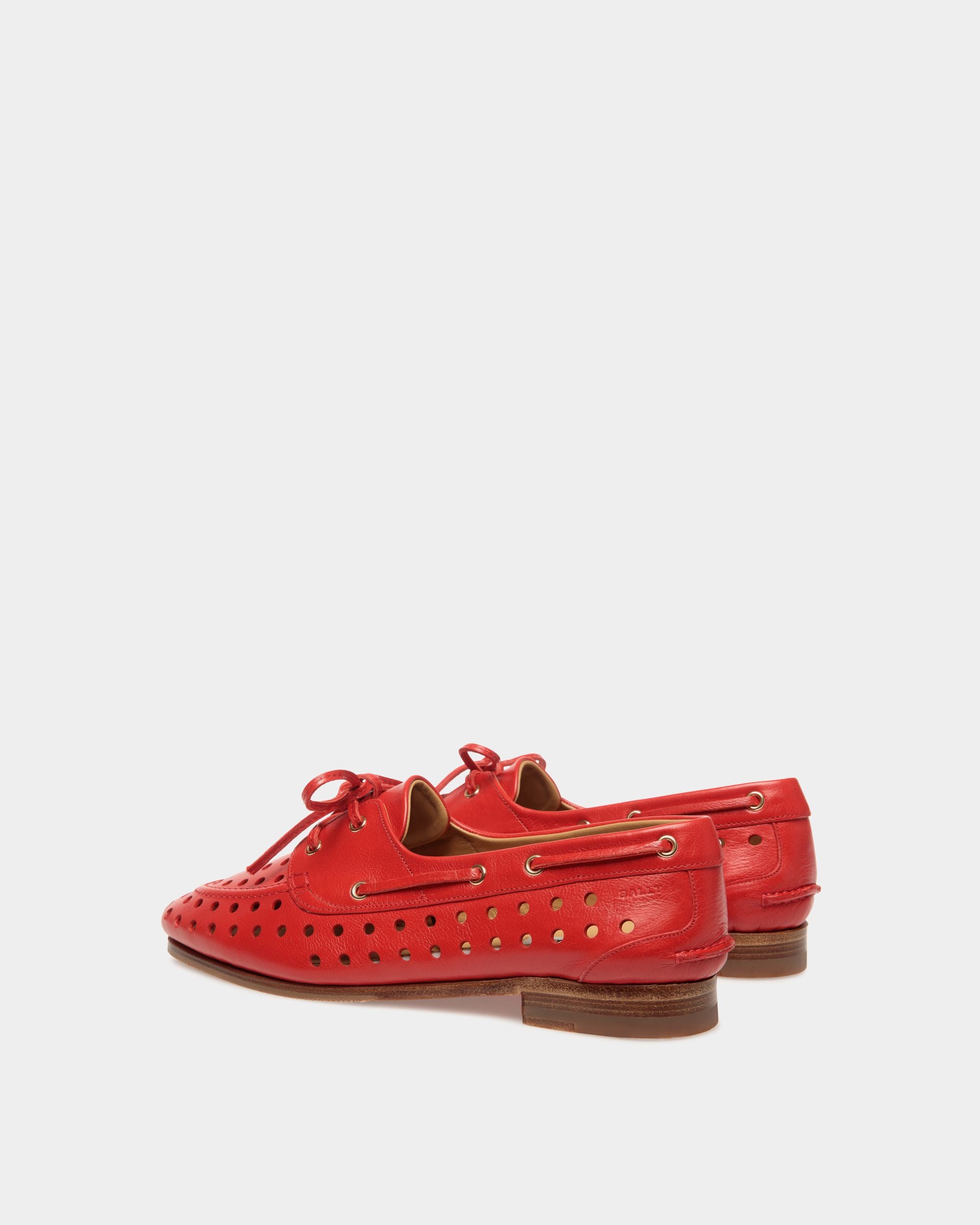 Mocassino Plume In Pelle Rossa - Donna - Bally - 03