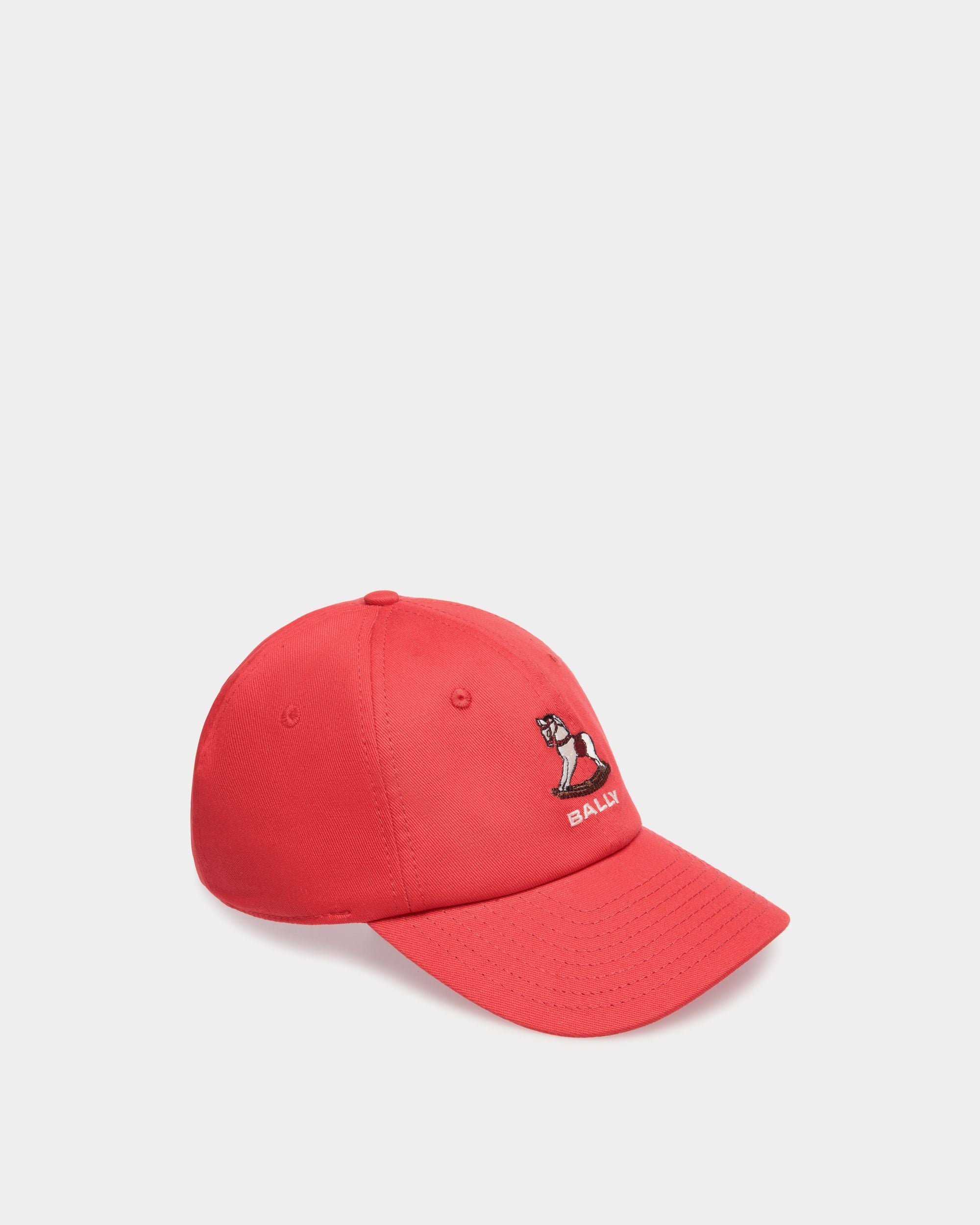 Casquette De Baseball Avec Beni Bischof Rocking Horse En Coton Rouge - Femme - Bally - 01