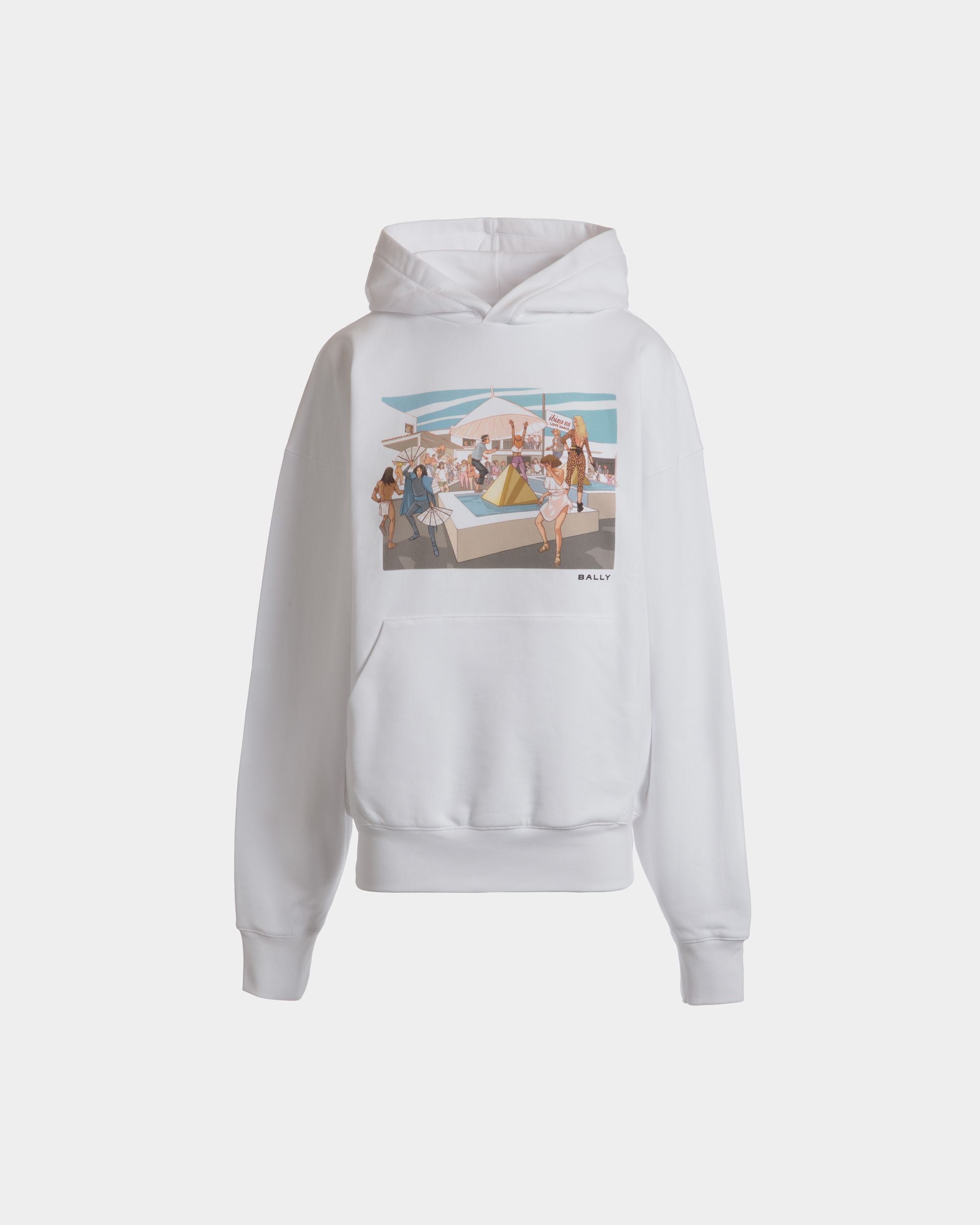 DJ Leo Mas x Bally Hoodie in White Cotton with a Dancing Amnesia Print - Women's - Bally - 01