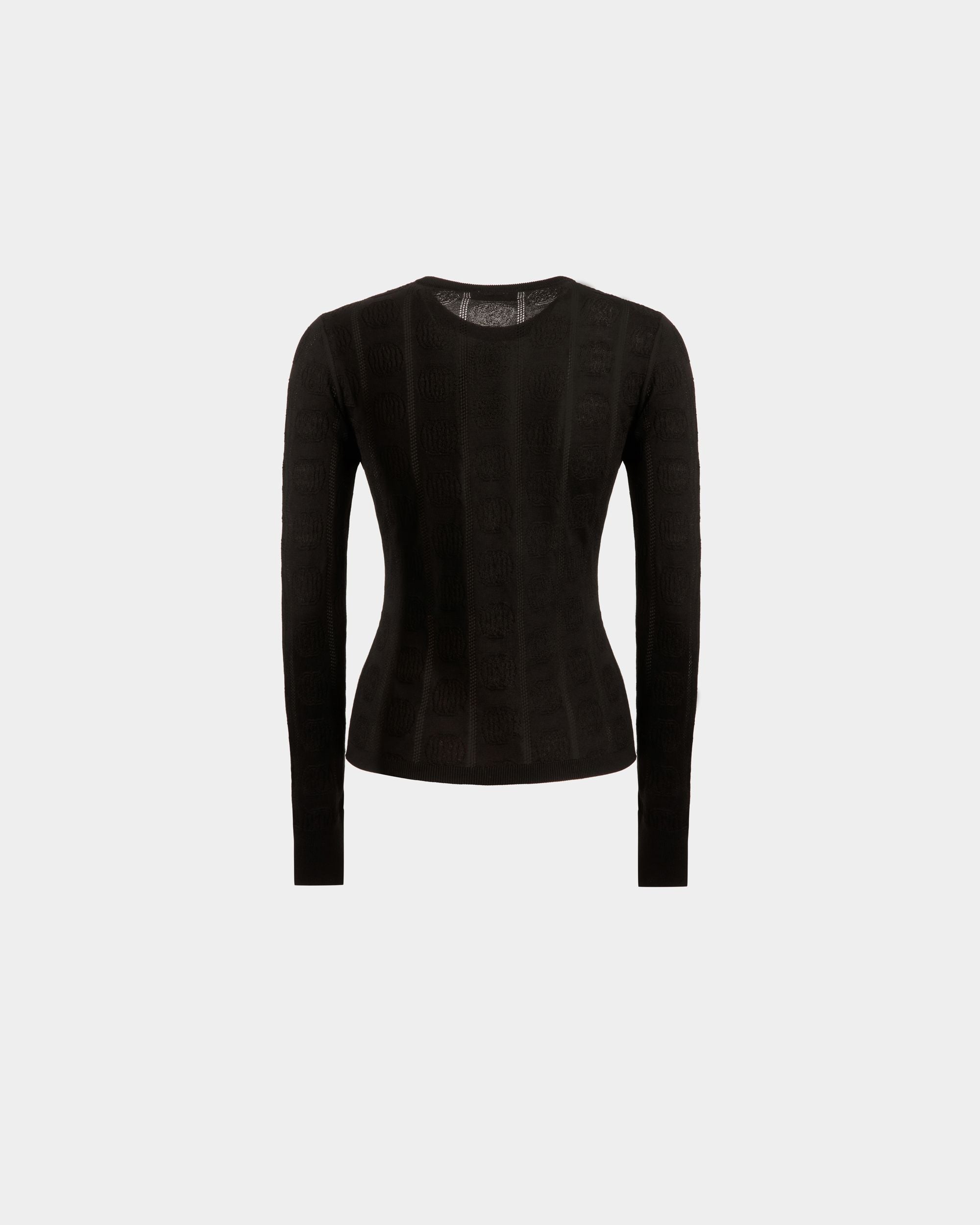 Crewneck Top In Black Cotton And Silk - Women's - Bally - 07