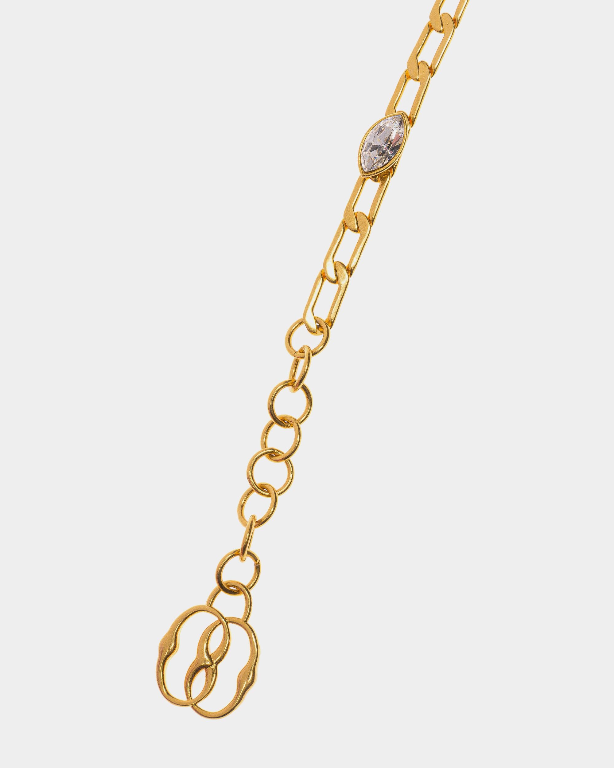 Soir Bracelet in Goldtone Brass and Clear Gemstones - Women's - Bally - 02