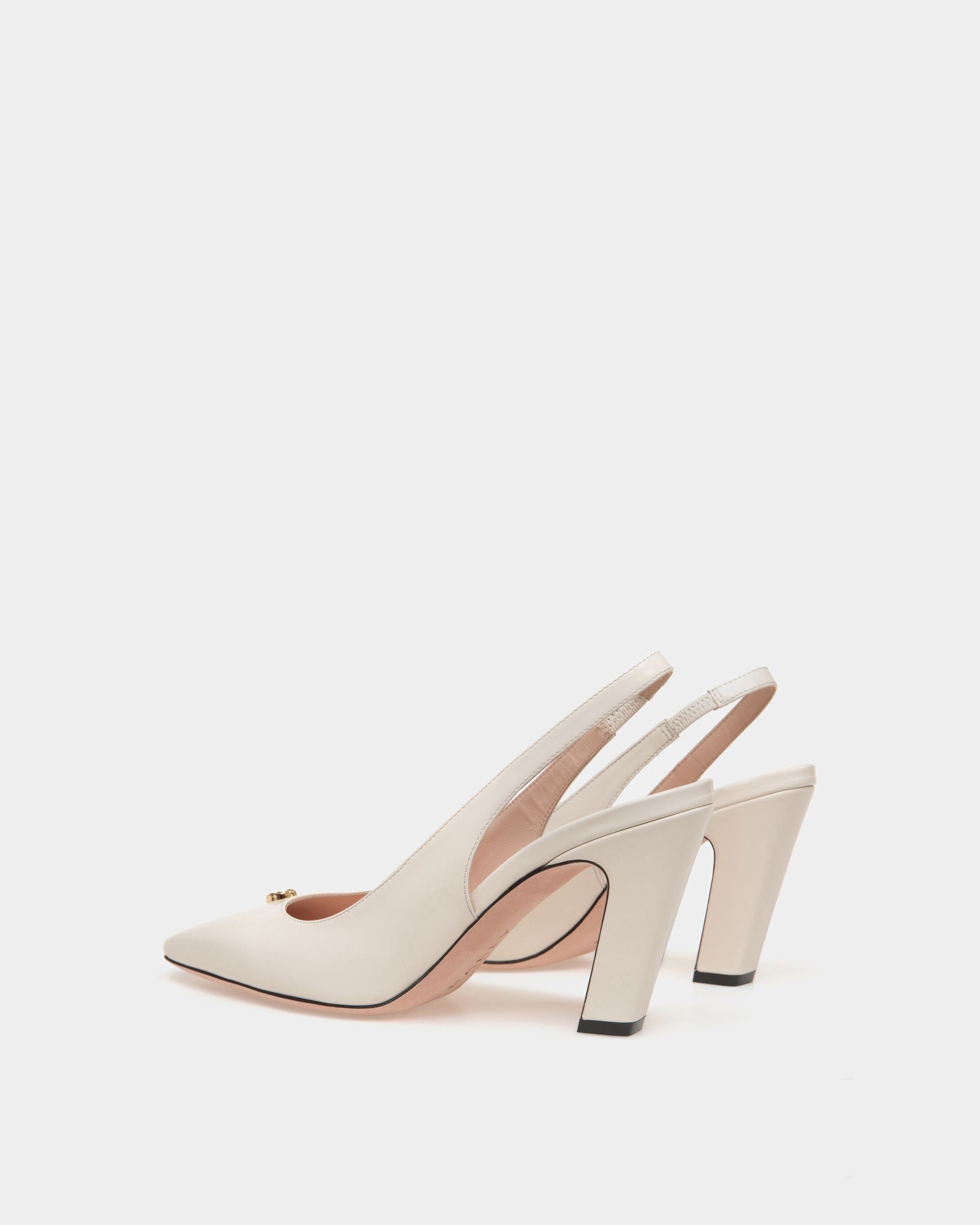 Sylt Slingback Pump In White Leather - Women's - Bally - 03