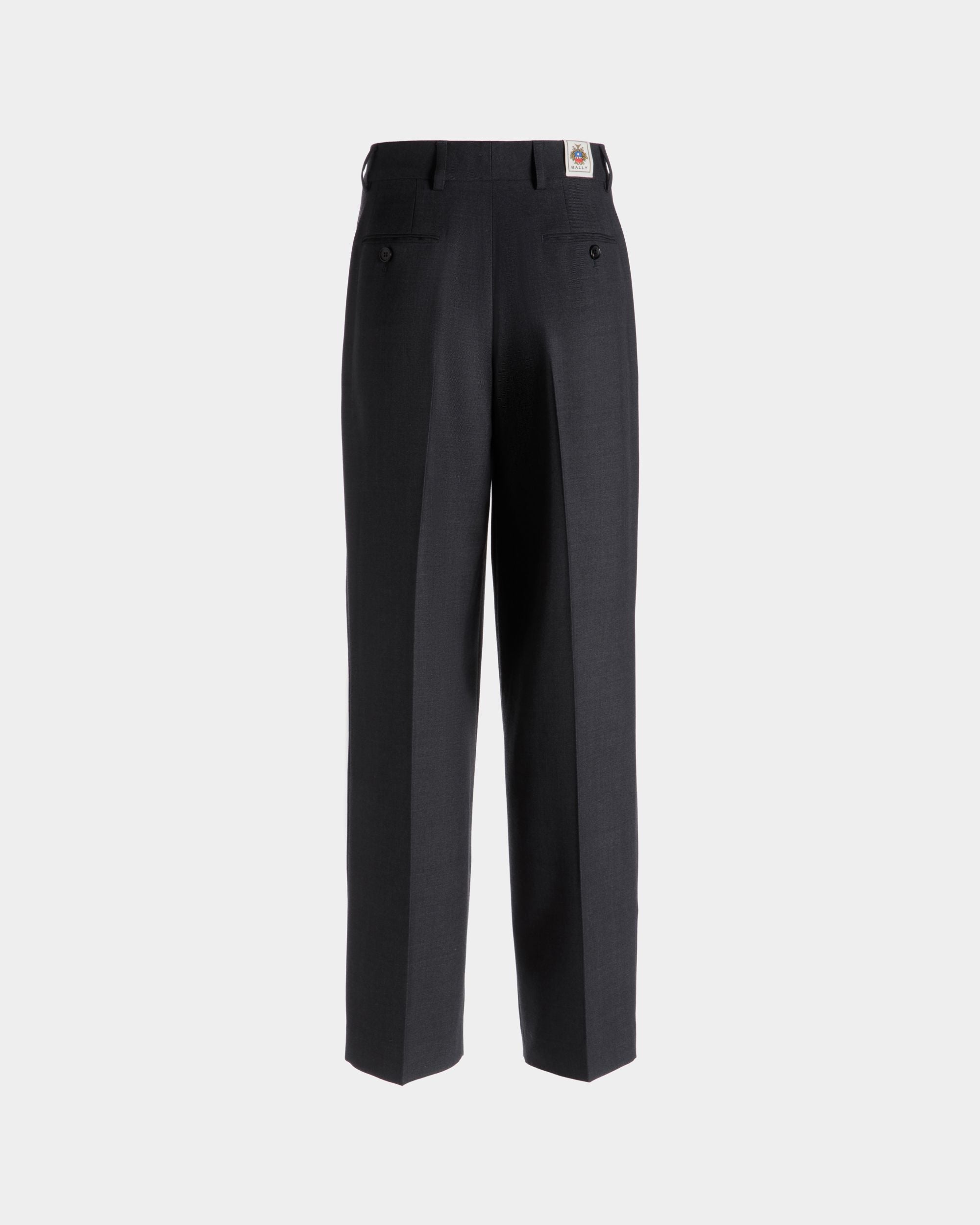 Tapered Hose Aus Wollmix In Dunkelgrau - Damen - Bally - 03